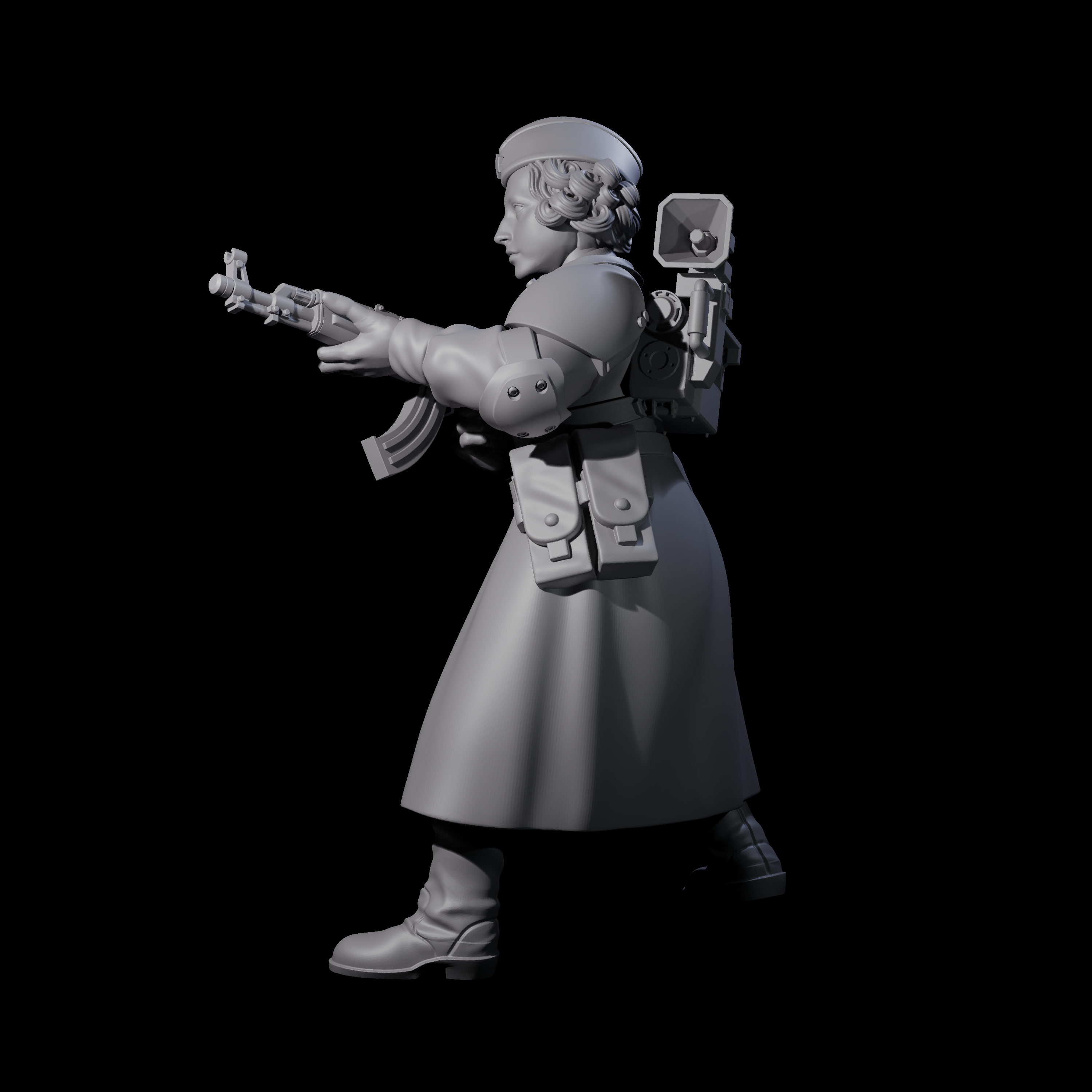 Weird War Soviet AK47 Fighting War Maiden B Miniature for Dungeons and Dragons, Pathfinder or other TTRPGs
