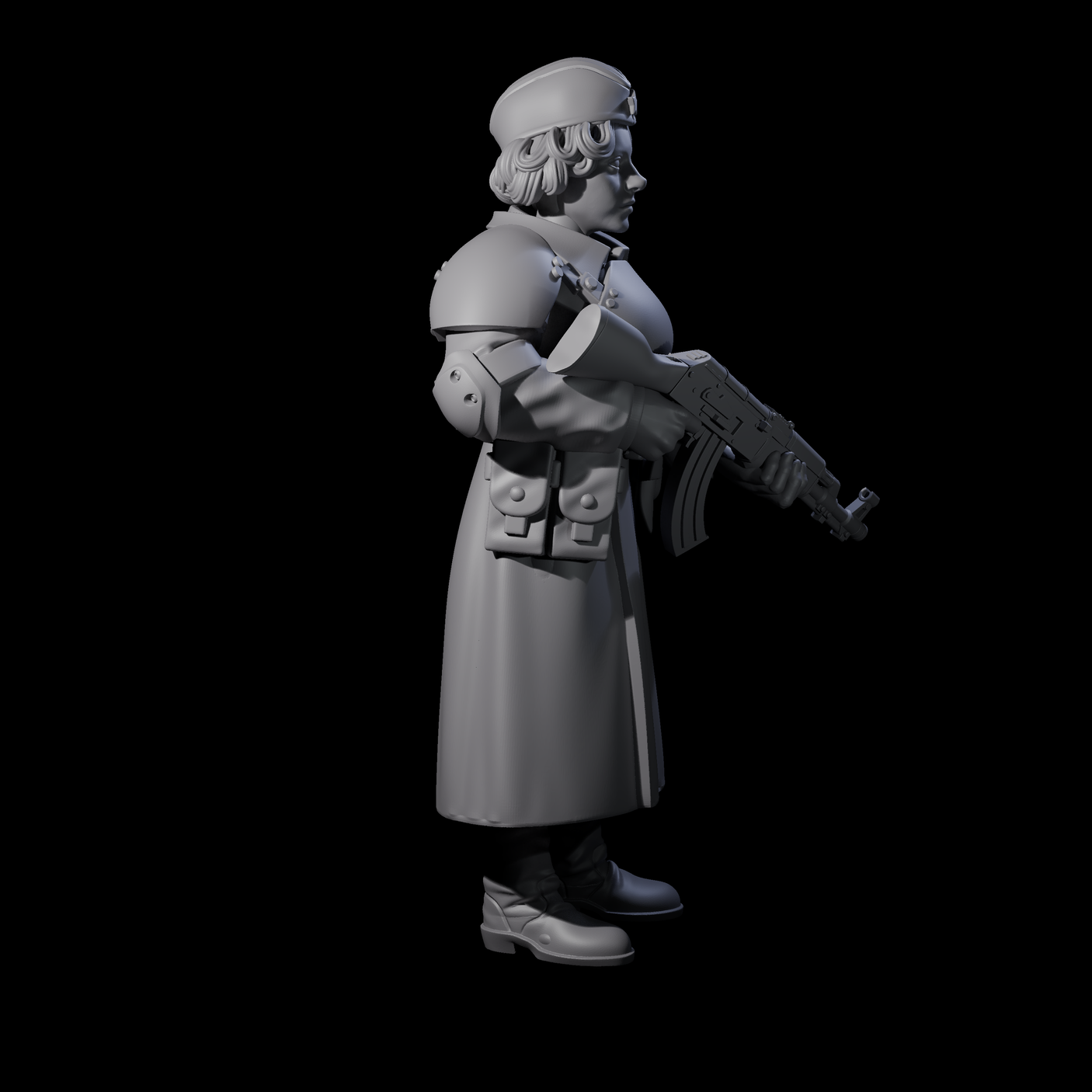 Weird War Soviet AK47 Fighting War Maiden C Miniature for Dungeons and Dragons, Pathfinder or other TTRPGs