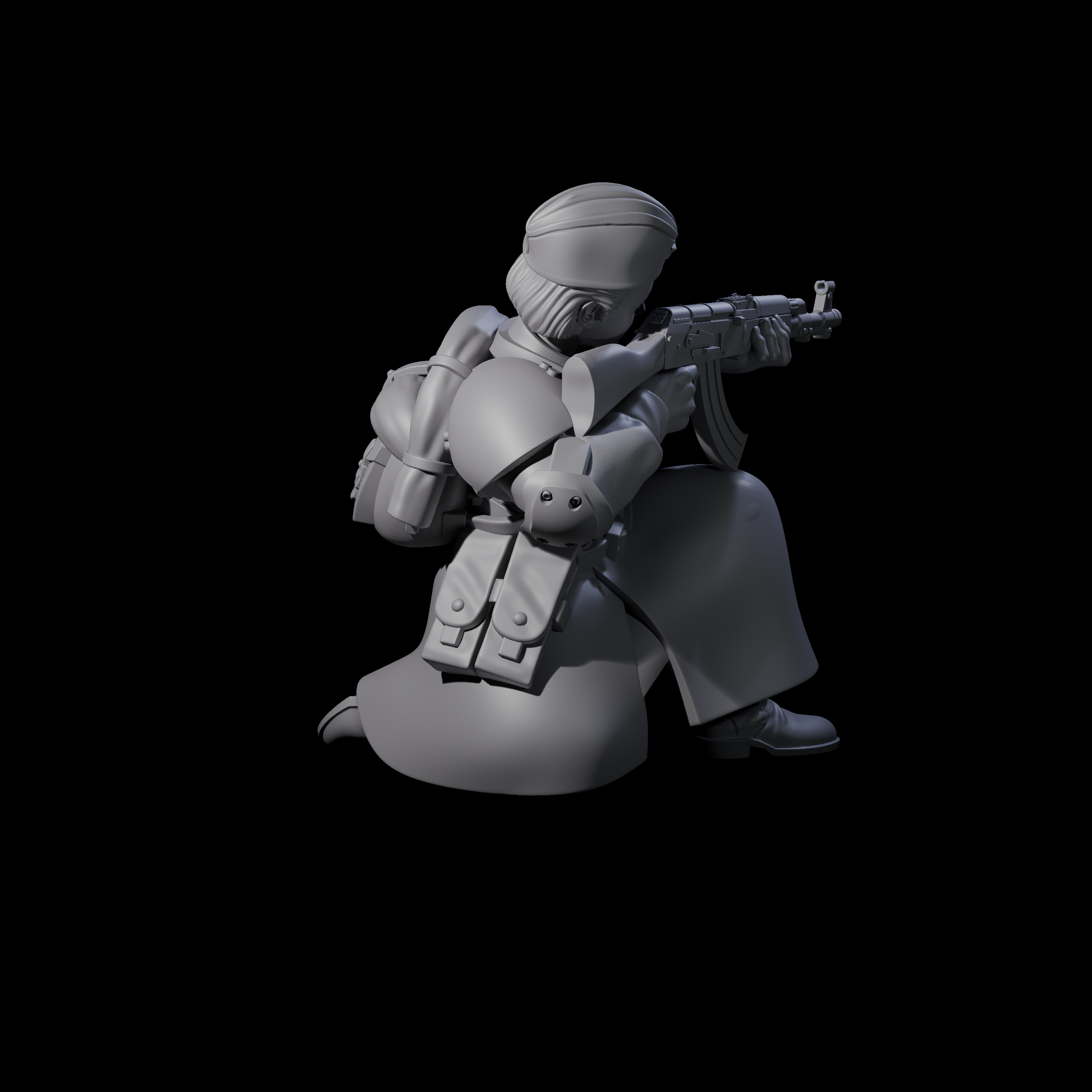 Weird War Soviet AK47 Fighting War Maiden D Miniature for Dungeons and Dragons, Pathfinder or other TTRPGs
