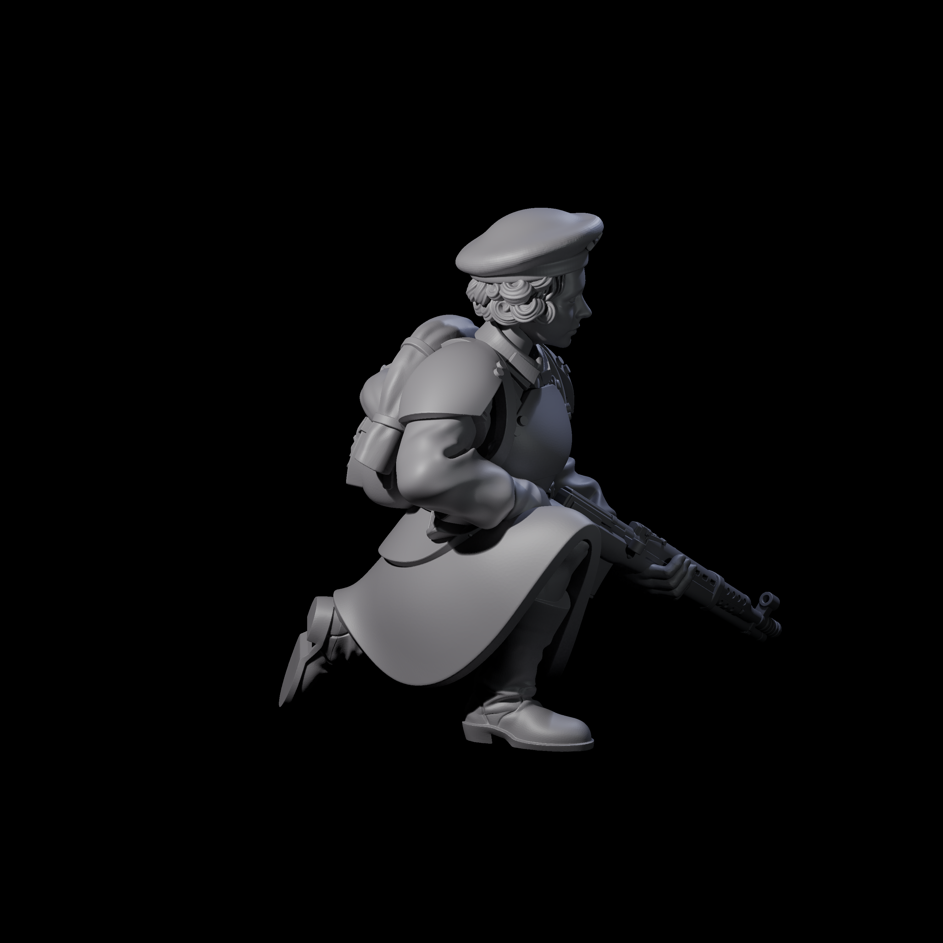 Weird War Soviet Shooting War Maiden Rifleman A Miniature for Dungeons and Dragons, Pathfinder or other TTRPGs