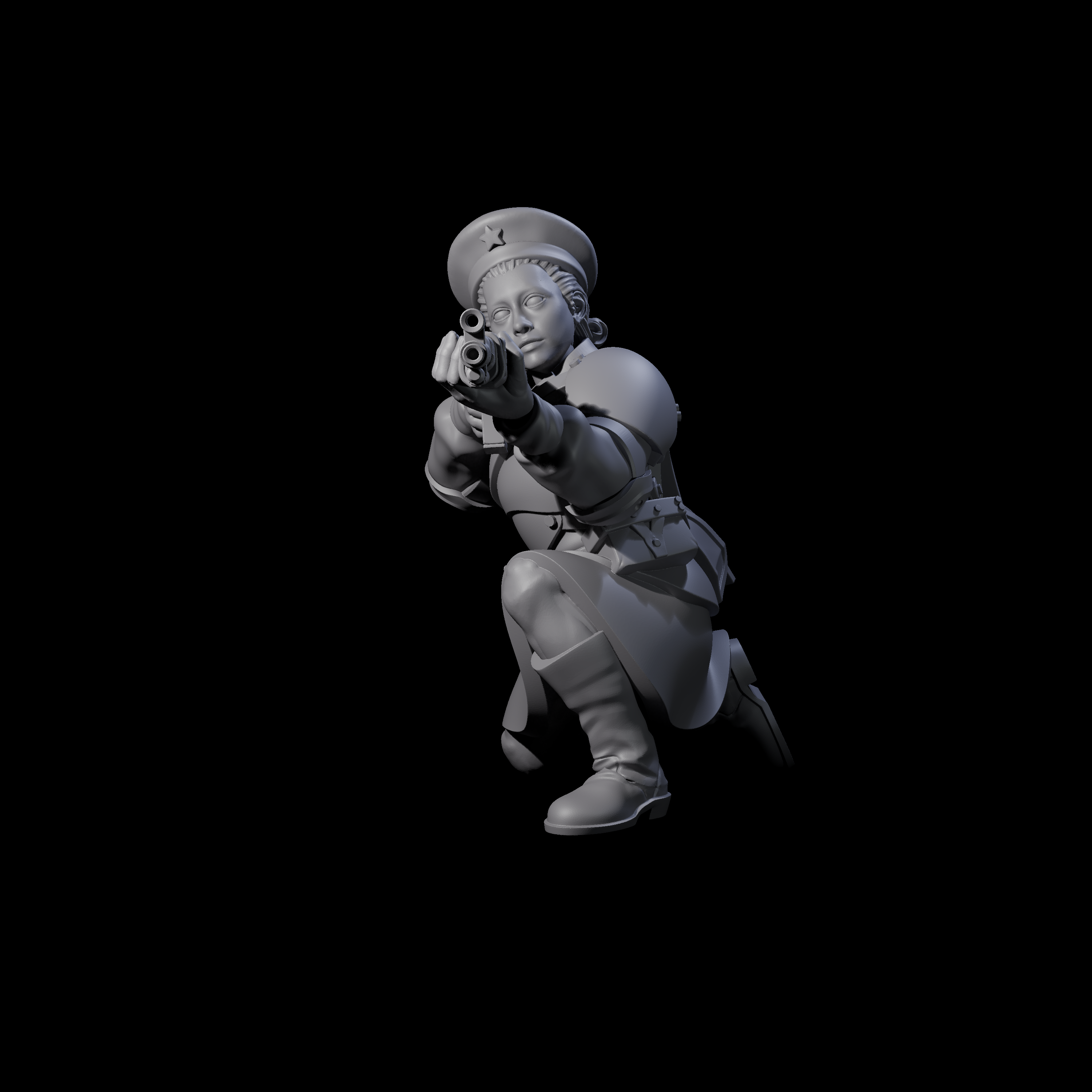 Weird War Soviet Shooting War Maiden Rifleman B Miniature for Dungeons and Dragons, Pathfinder or other TTRPGs