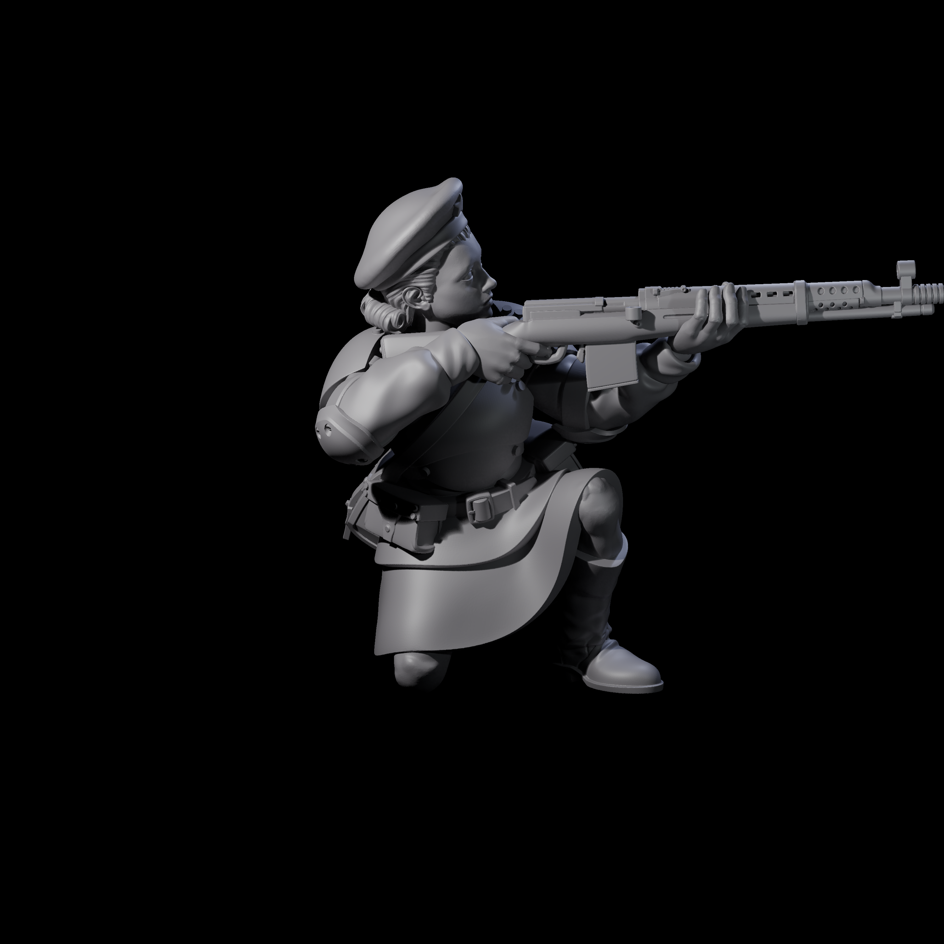 Weird War Soviet Shooting War Maiden Rifleman B Miniature for Dungeons and Dragons, Pathfinder or other TTRPGs