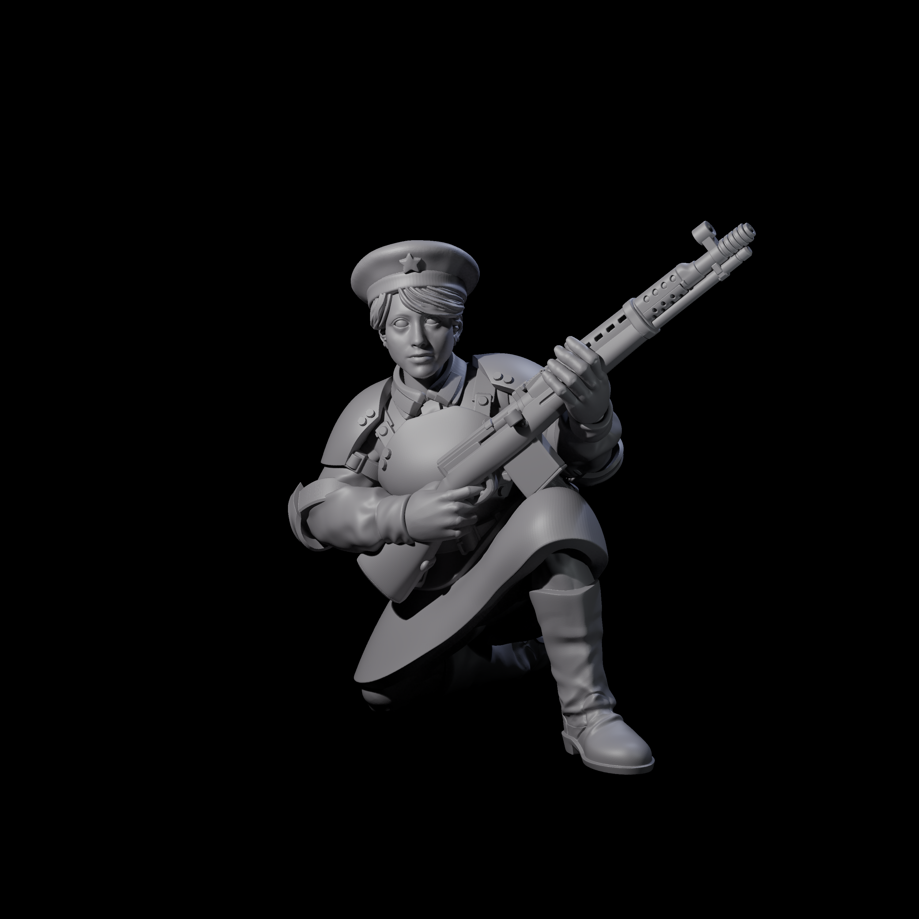 Weird War Soviet Shooting War Maiden Rifleman C Miniature for Dungeons and Dragons, Pathfinder or other TTRPGs