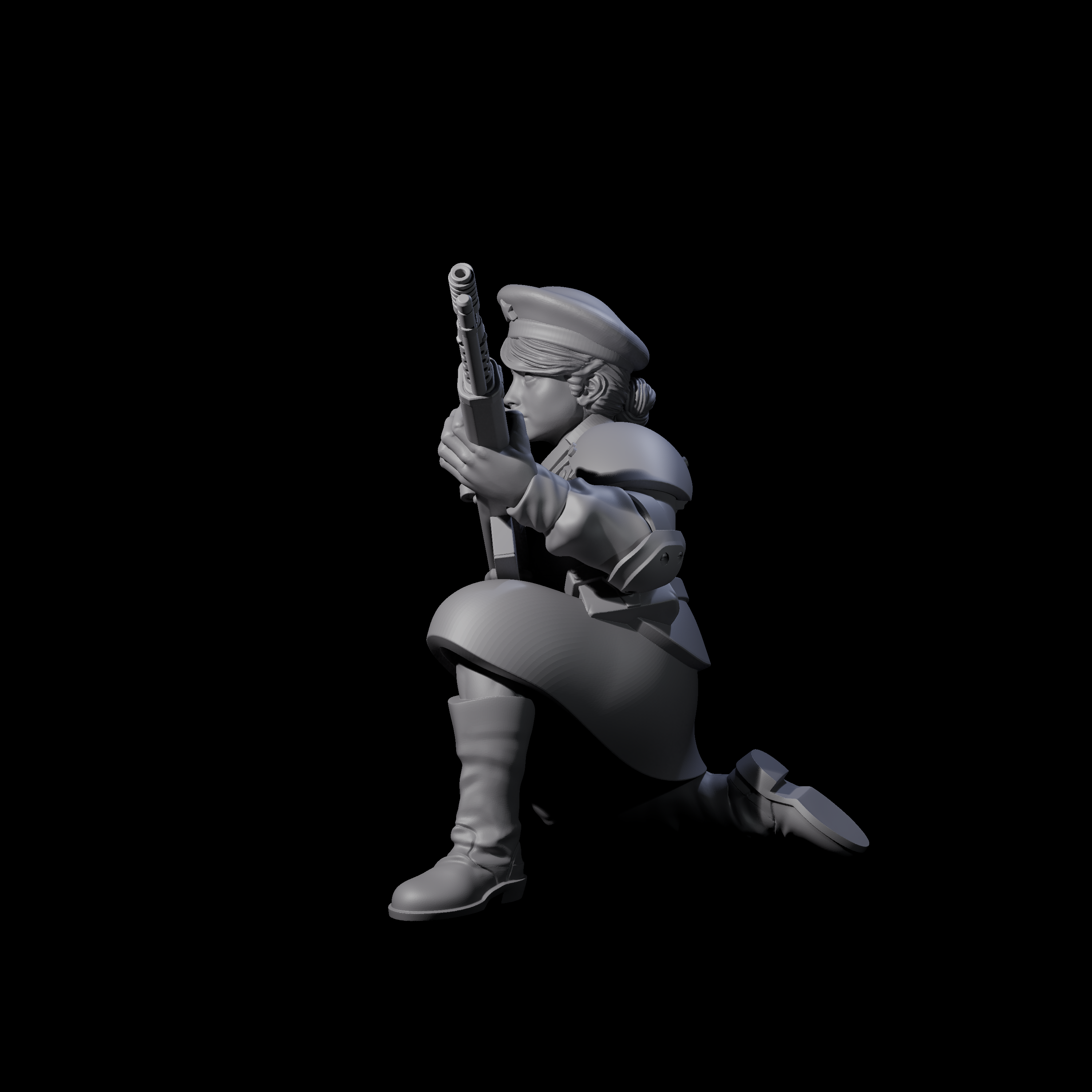 Weird War Soviet Shooting War Maiden Rifleman C Miniature for Dungeons and Dragons, Pathfinder or other TTRPGs