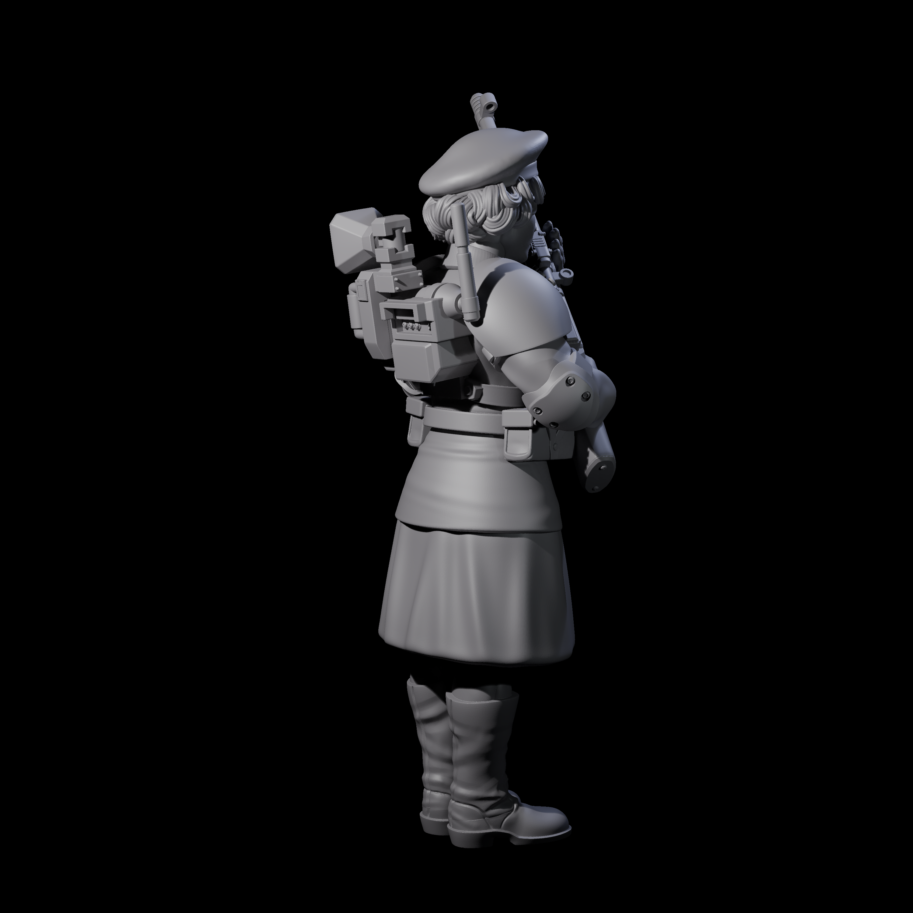 Weird War Soviet Shooting War Maiden Rifleman D Miniature for Dungeons and Dragons, Pathfinder or other TTRPGs