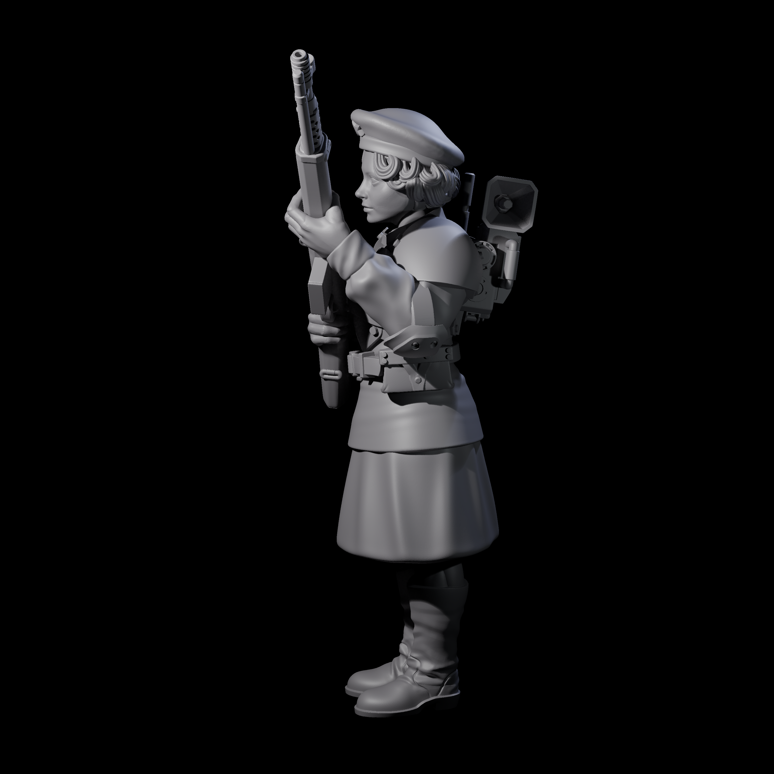 Weird War Soviet Shooting War Maiden Rifleman D Miniature for Dungeons and Dragons, Pathfinder or other TTRPGs