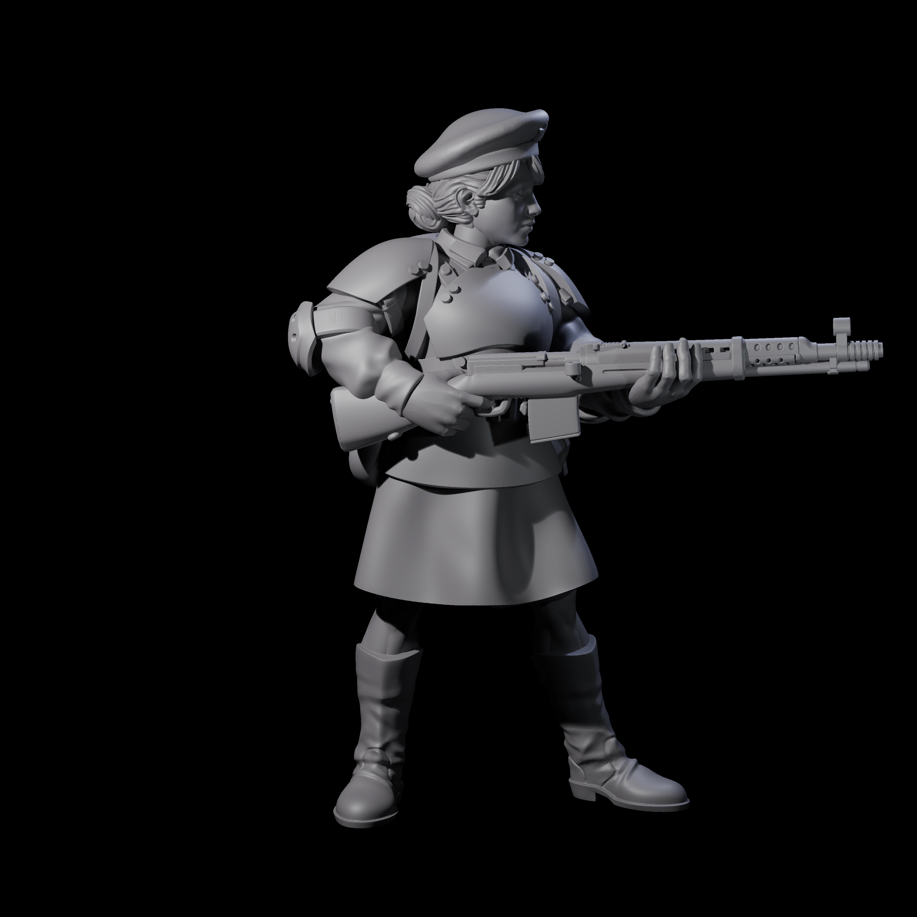 Weird War Soviet Shooting War Maiden Rifleman E Miniature for Dungeons and Dragons, Pathfinder or other TTRPGs