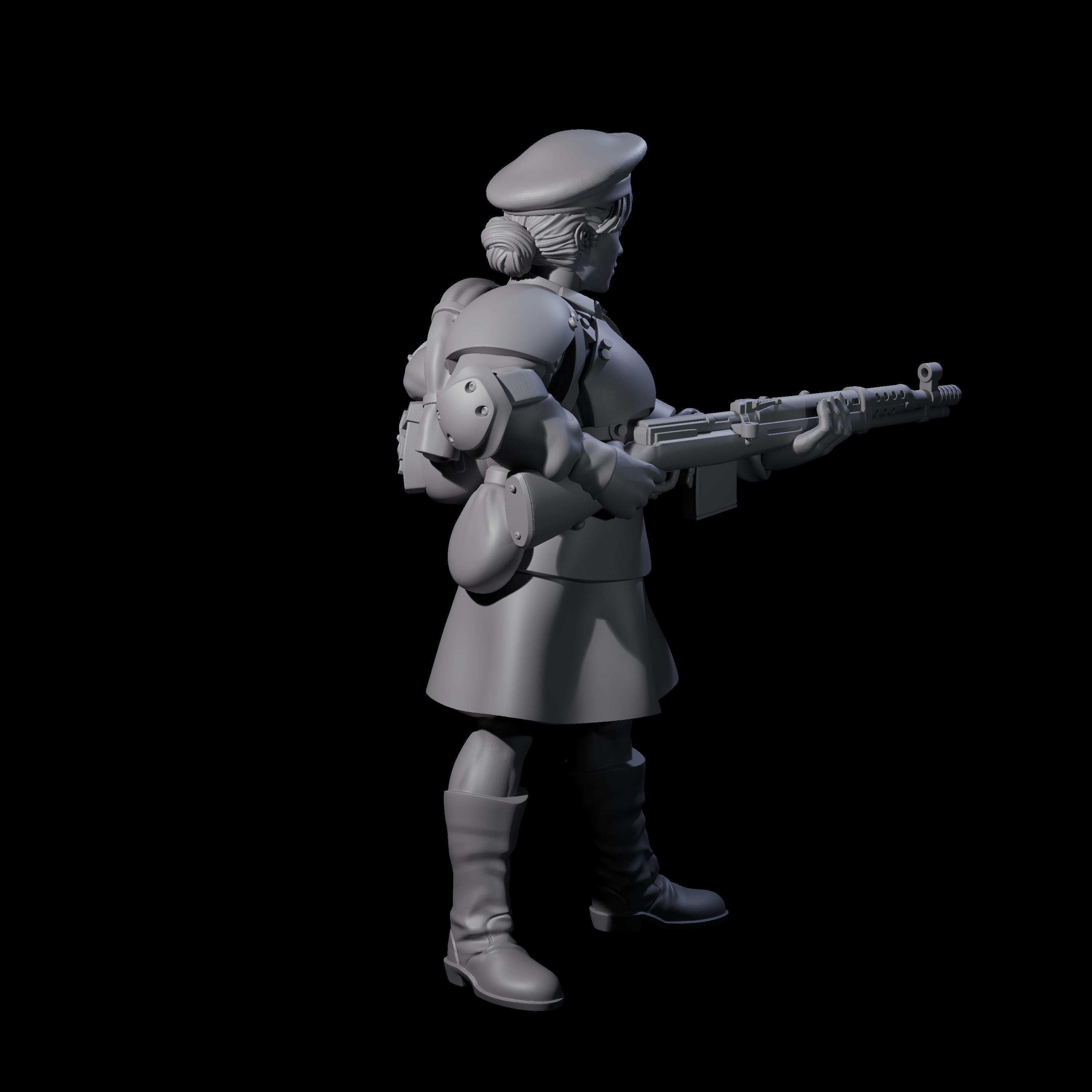 Weird War Soviet Shooting War Maiden Rifleman E Miniature for Dungeons and Dragons, Pathfinder or other TTRPGs