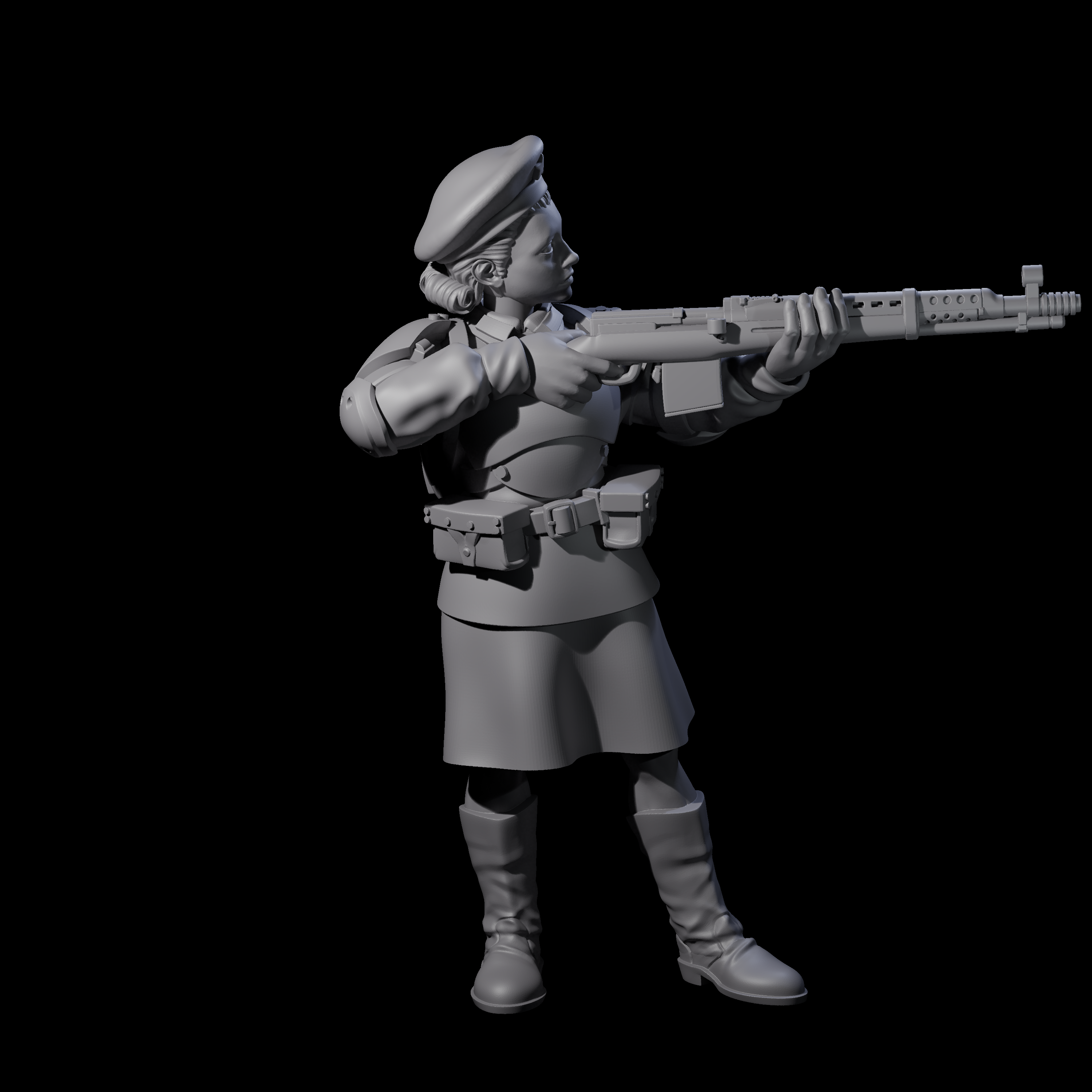 Weird War Soviet Shooting War Maiden Rifleman F Miniature for Dungeons and Dragons, Pathfinder or other TTRPGs