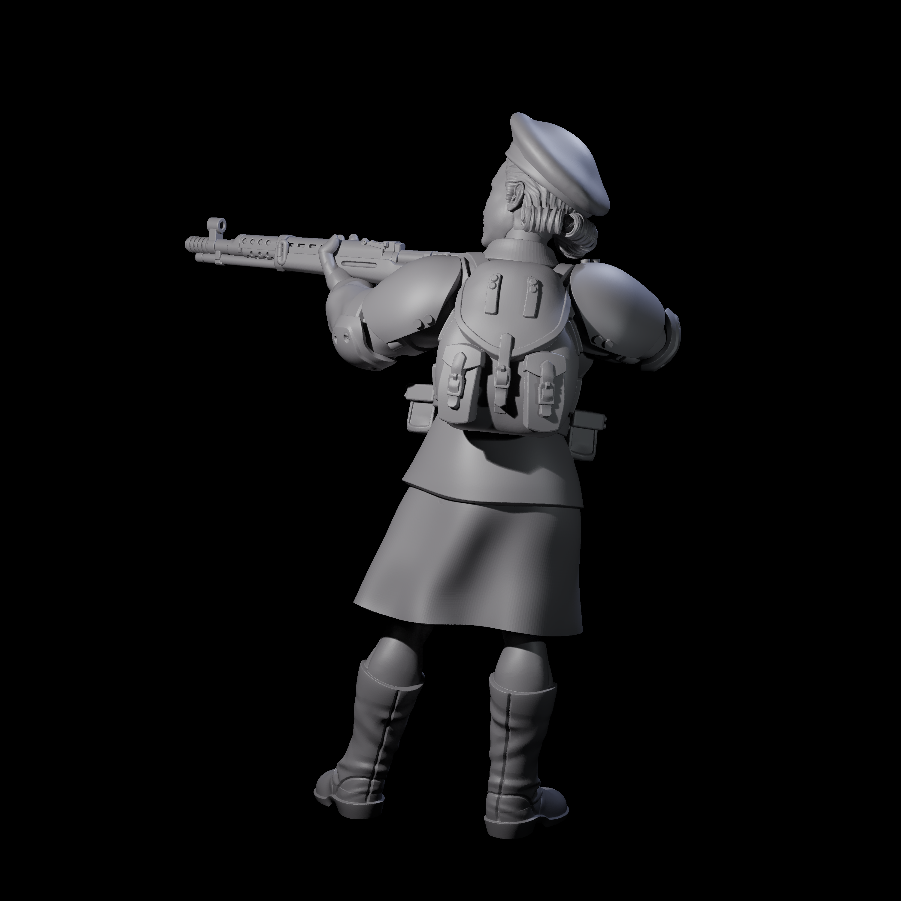 Weird War Soviet Shooting War Maiden Rifleman F Miniature for Dungeons and Dragons, Pathfinder or other TTRPGs