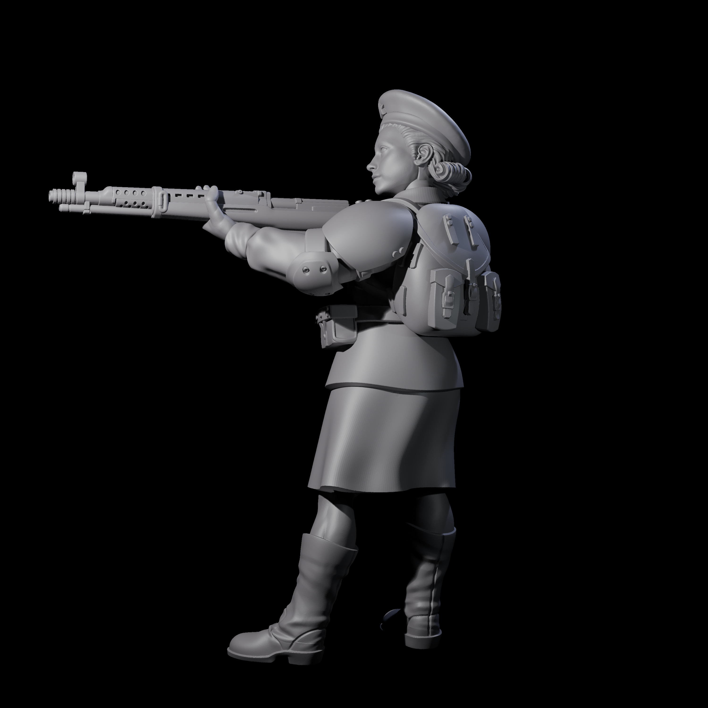 Weird War Soviet Shooting War Maiden Rifleman F Miniature for Dungeons and Dragons, Pathfinder or other TTRPGs