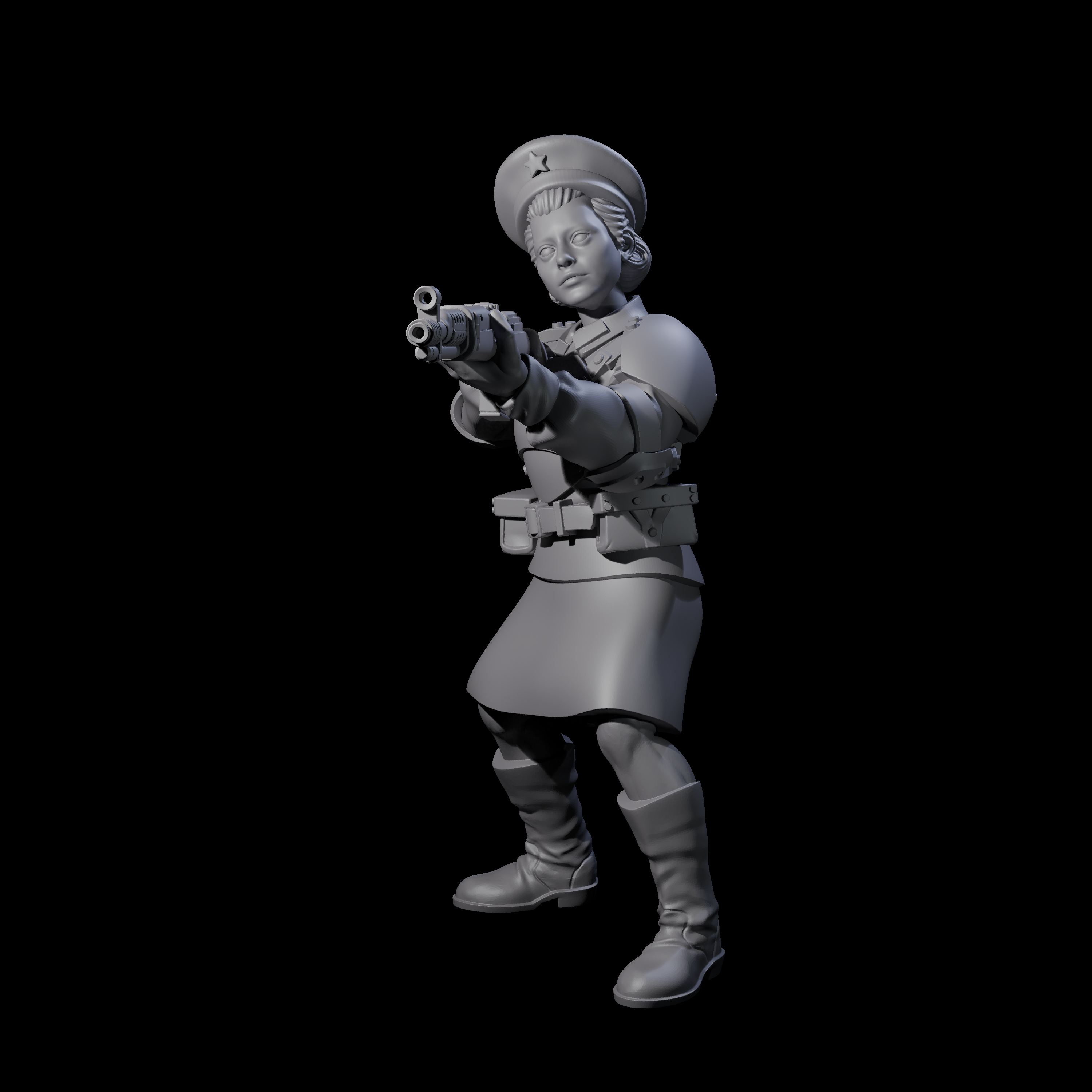 Weird War Soviet Shooting War Maiden Rifleman H Miniature for Dungeons and Dragons, Pathfinder or other TTRPGs