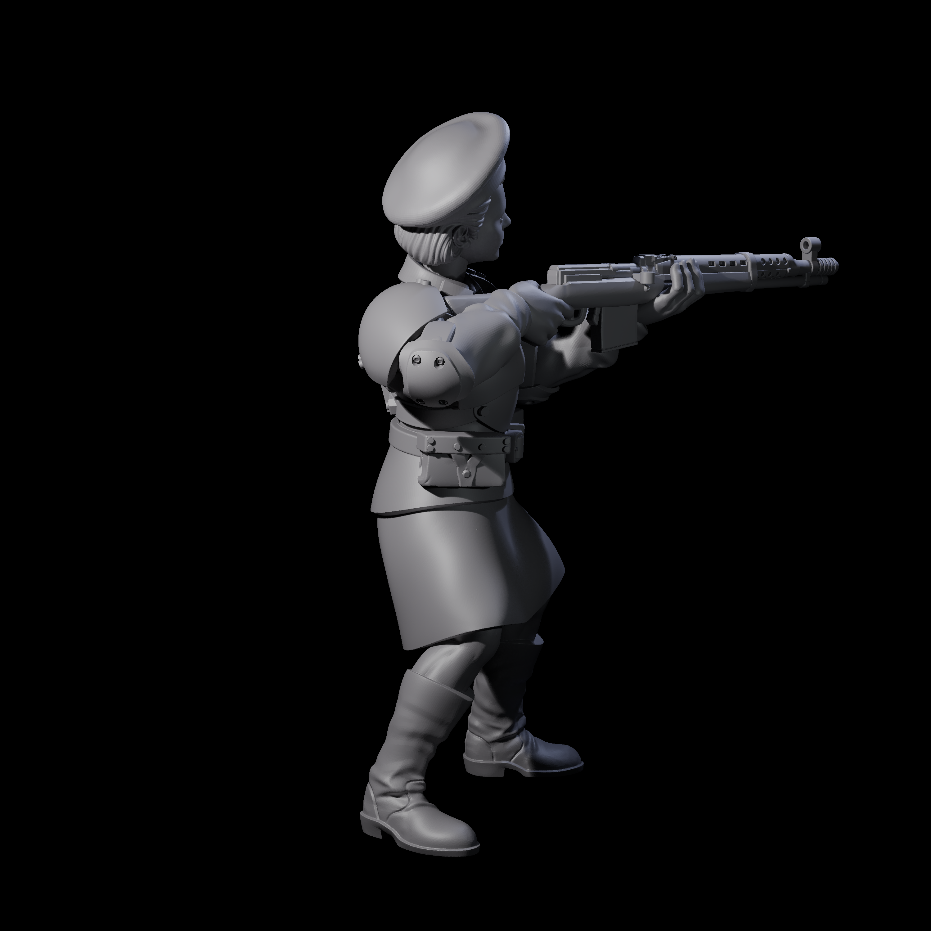 Weird War Soviet Shooting War Maiden Rifleman H Miniature for Dungeons and Dragons, Pathfinder or other TTRPGs
