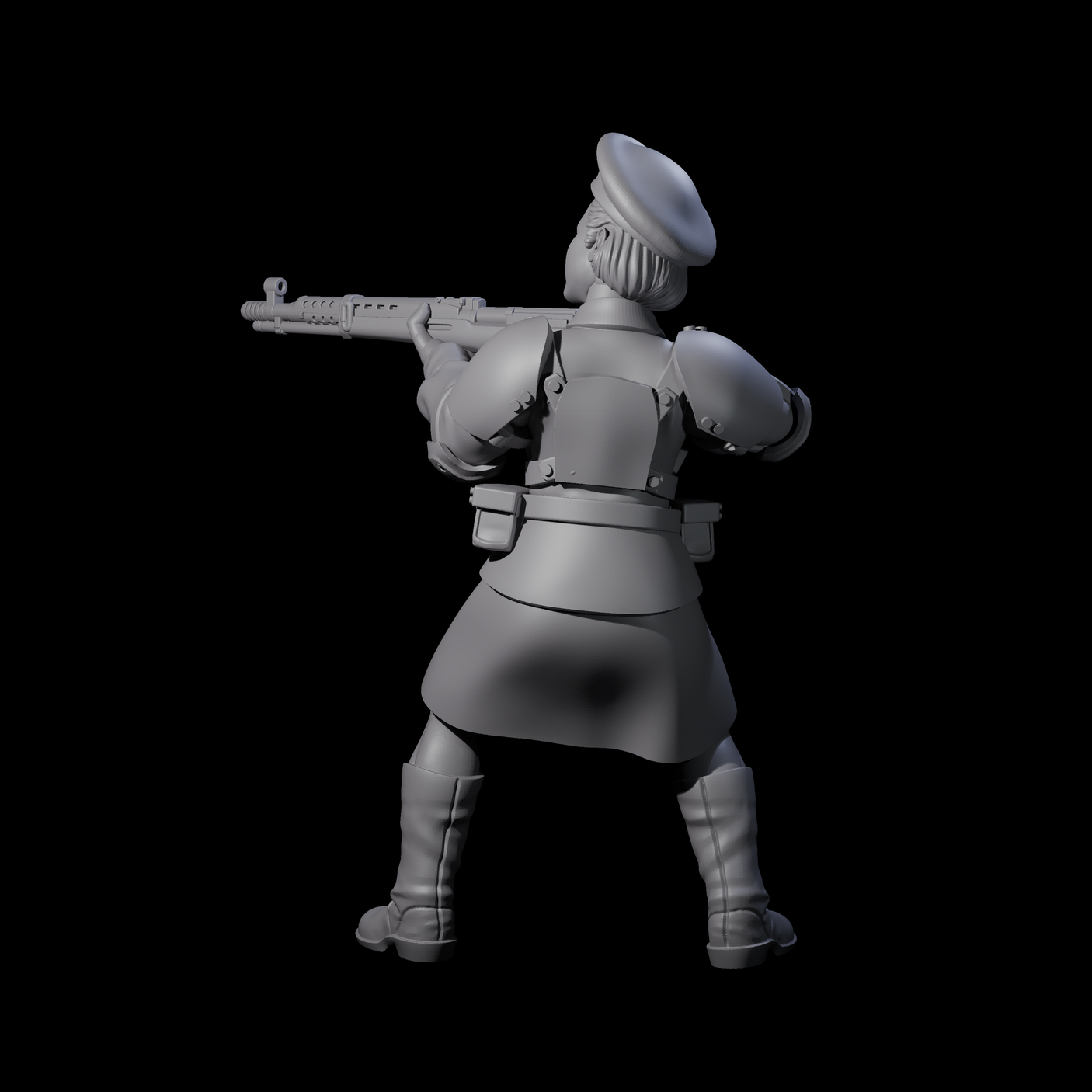 Weird War Soviet Shooting War Maiden Rifleman H Miniature for Dungeons and Dragons, Pathfinder or other TTRPGs