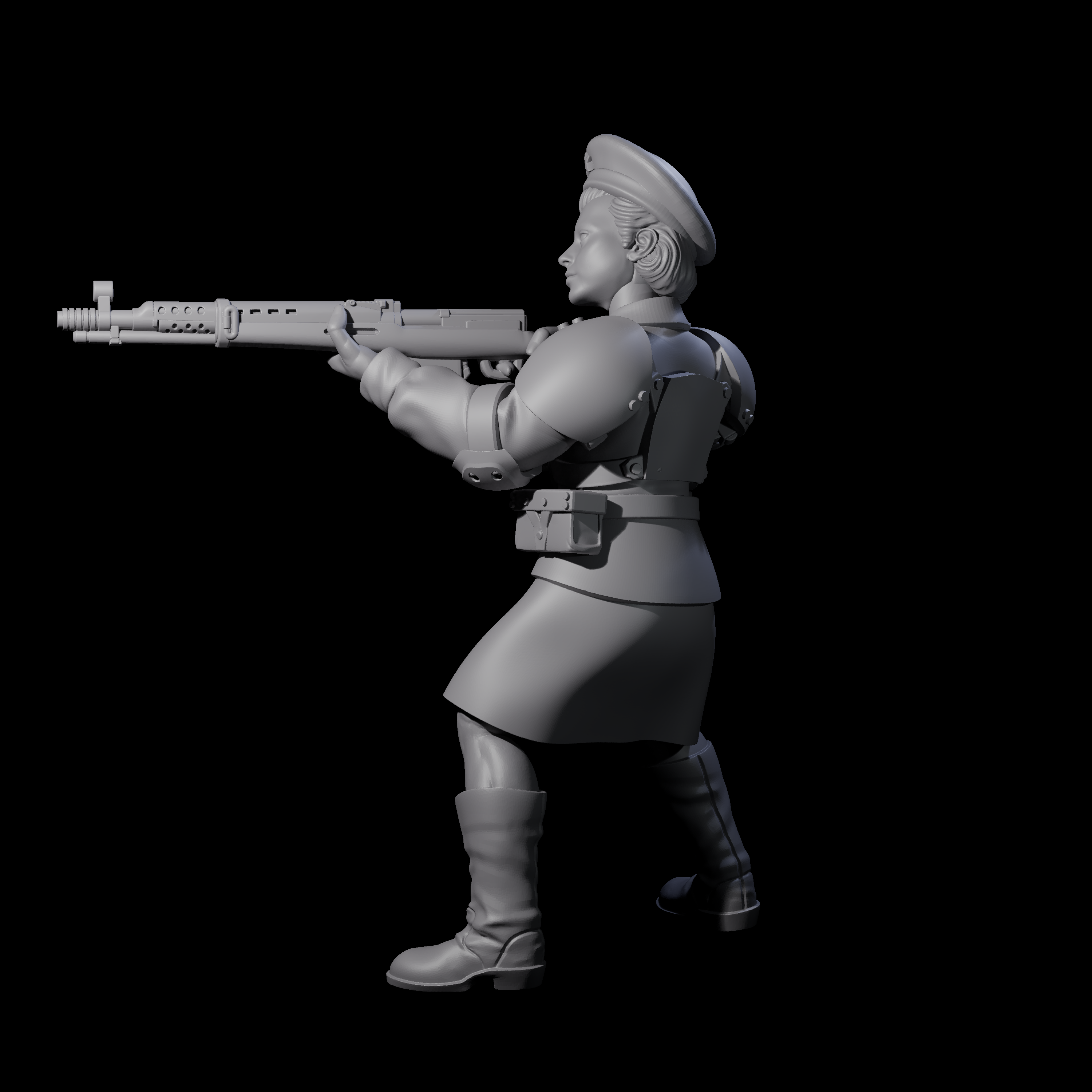 Weird War Soviet Shooting War Maiden Rifleman H Miniature for Dungeons and Dragons, Pathfinder or other TTRPGs