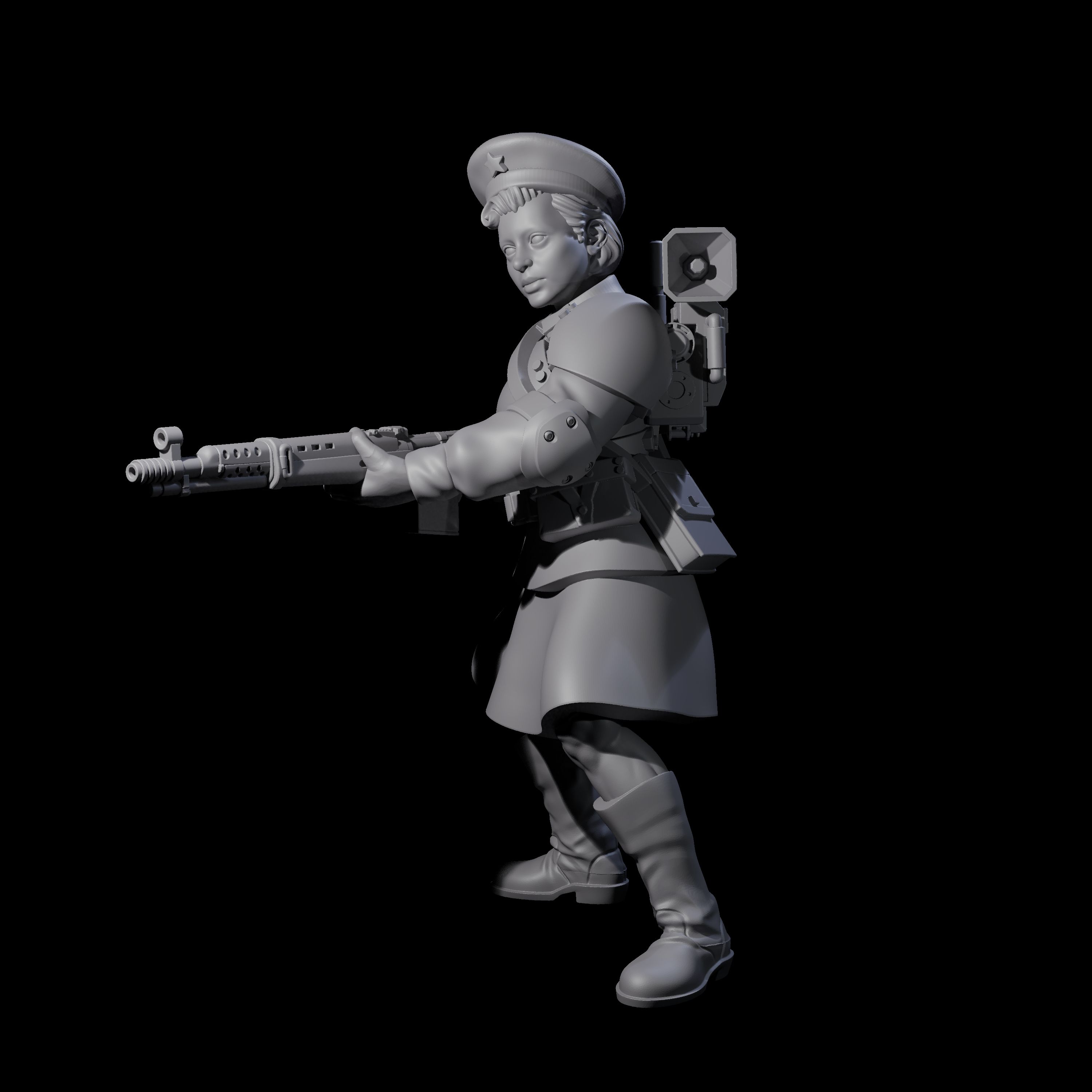 Weird War Soviet Shooting War Maiden Rifleman I Miniature for Dungeons and Dragons, Pathfinder or other TTRPGs