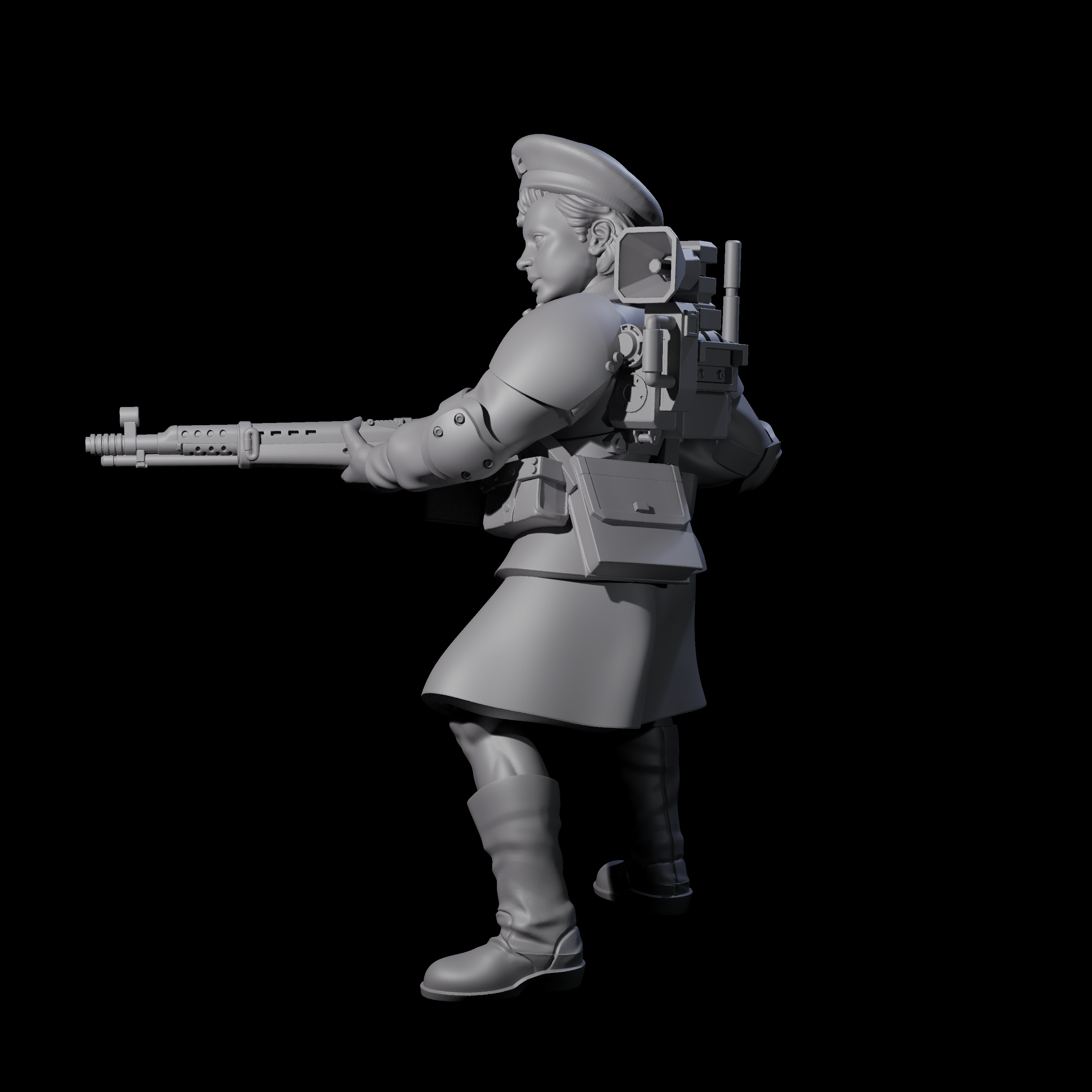 Weird War Soviet Shooting War Maiden Rifleman I Miniature for Dungeons and Dragons, Pathfinder or other TTRPGs