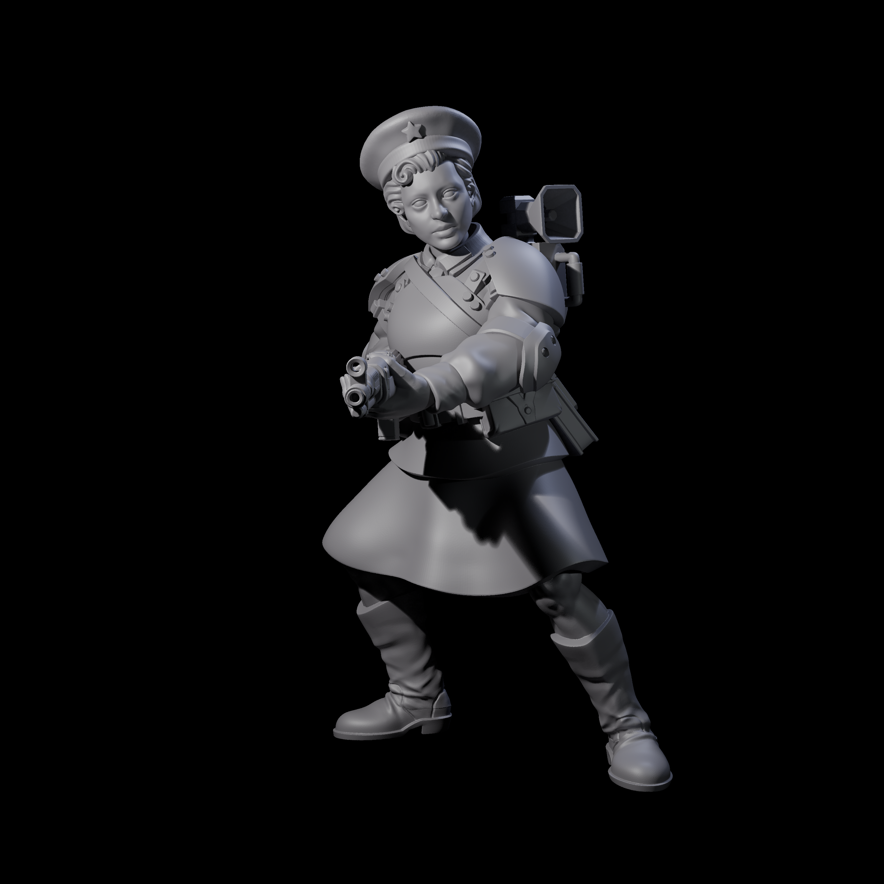 Weird War Soviet Shooting War Maiden Rifleman I Miniature for Dungeons and Dragons, Pathfinder or other TTRPGs
