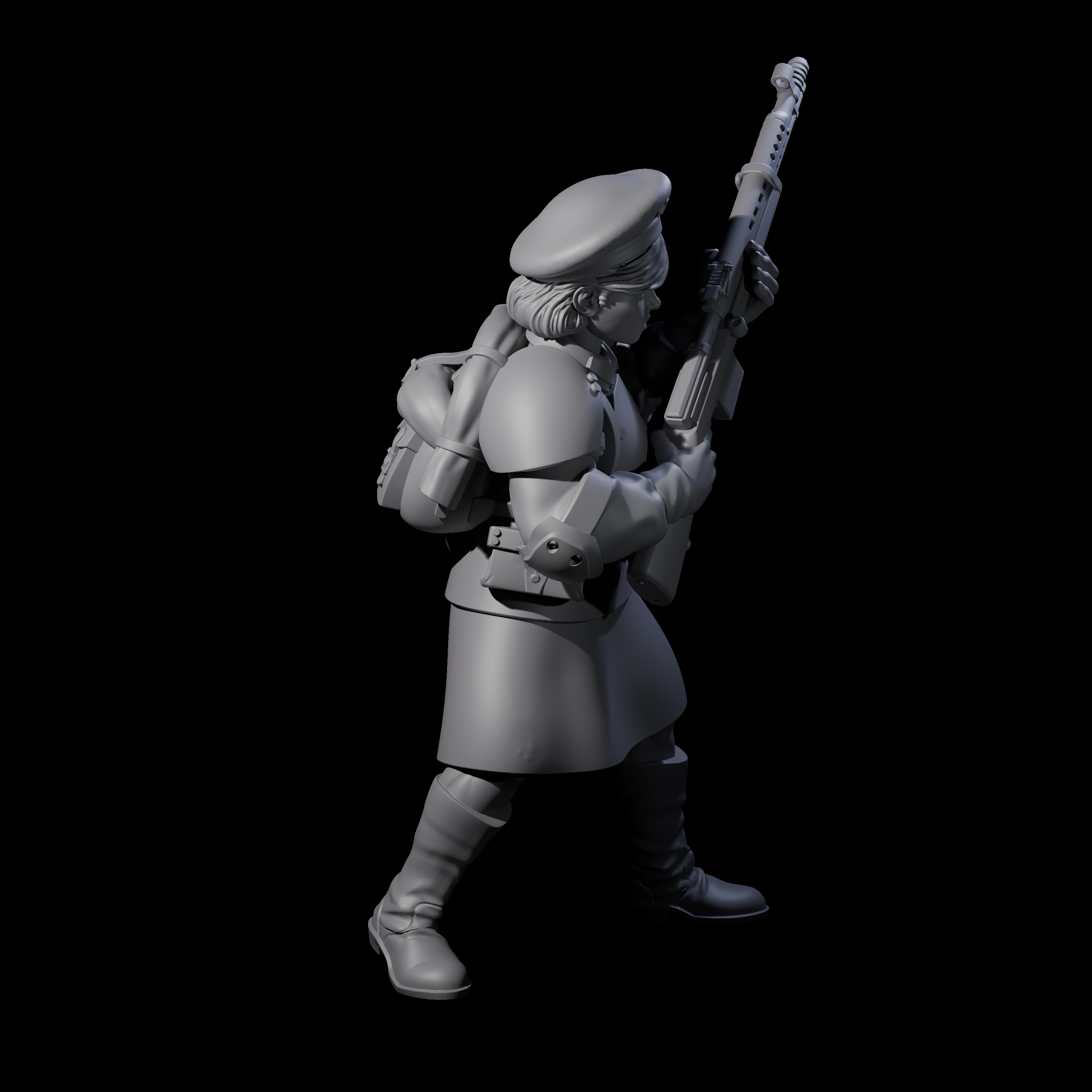 Weird War Soviet Shooting War Maiden Rifleman J Miniature for Dungeons and Dragons, Pathfinder or other TTRPGs