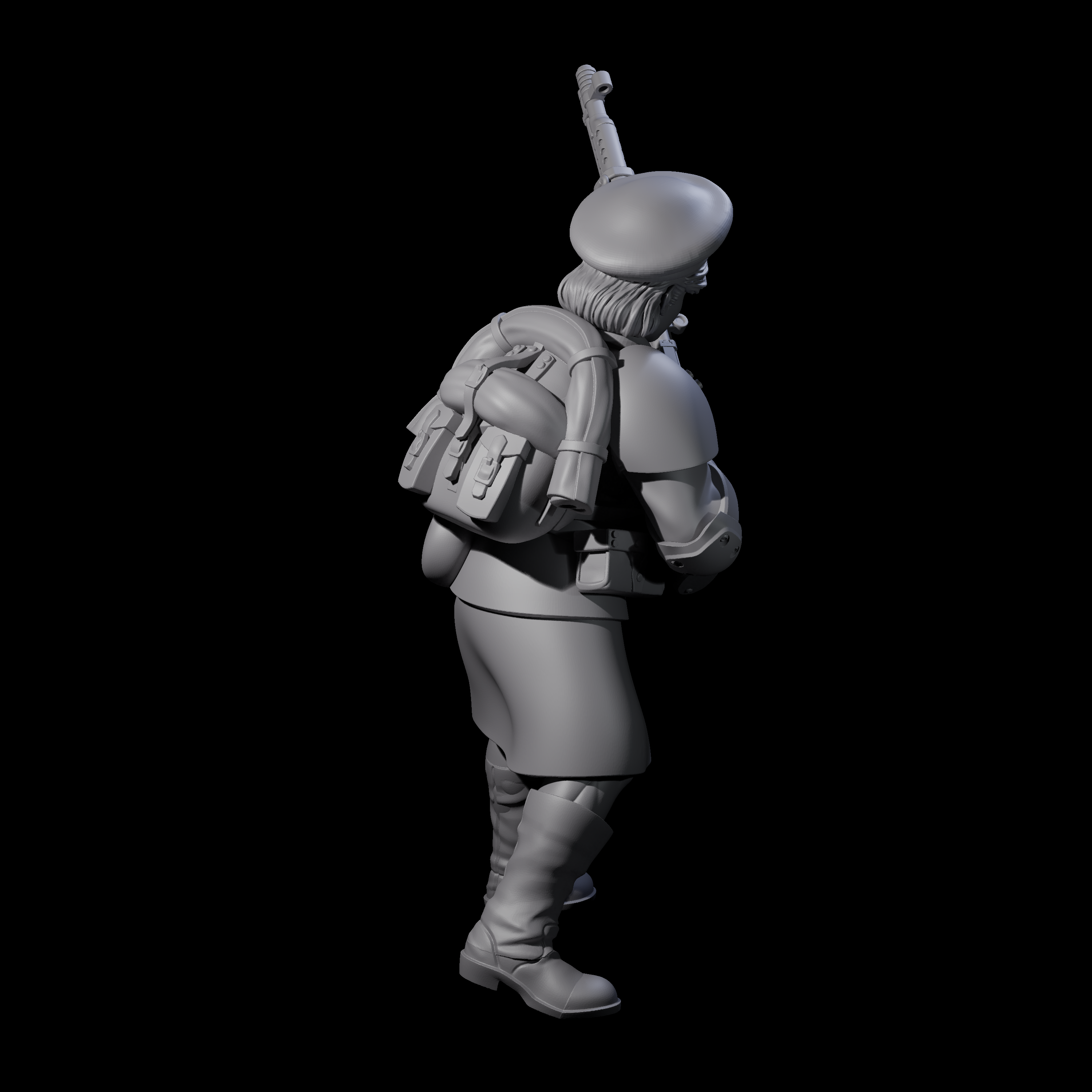 Weird War Soviet Shooting War Maiden Rifleman J Miniature for Dungeons and Dragons, Pathfinder or other TTRPGs