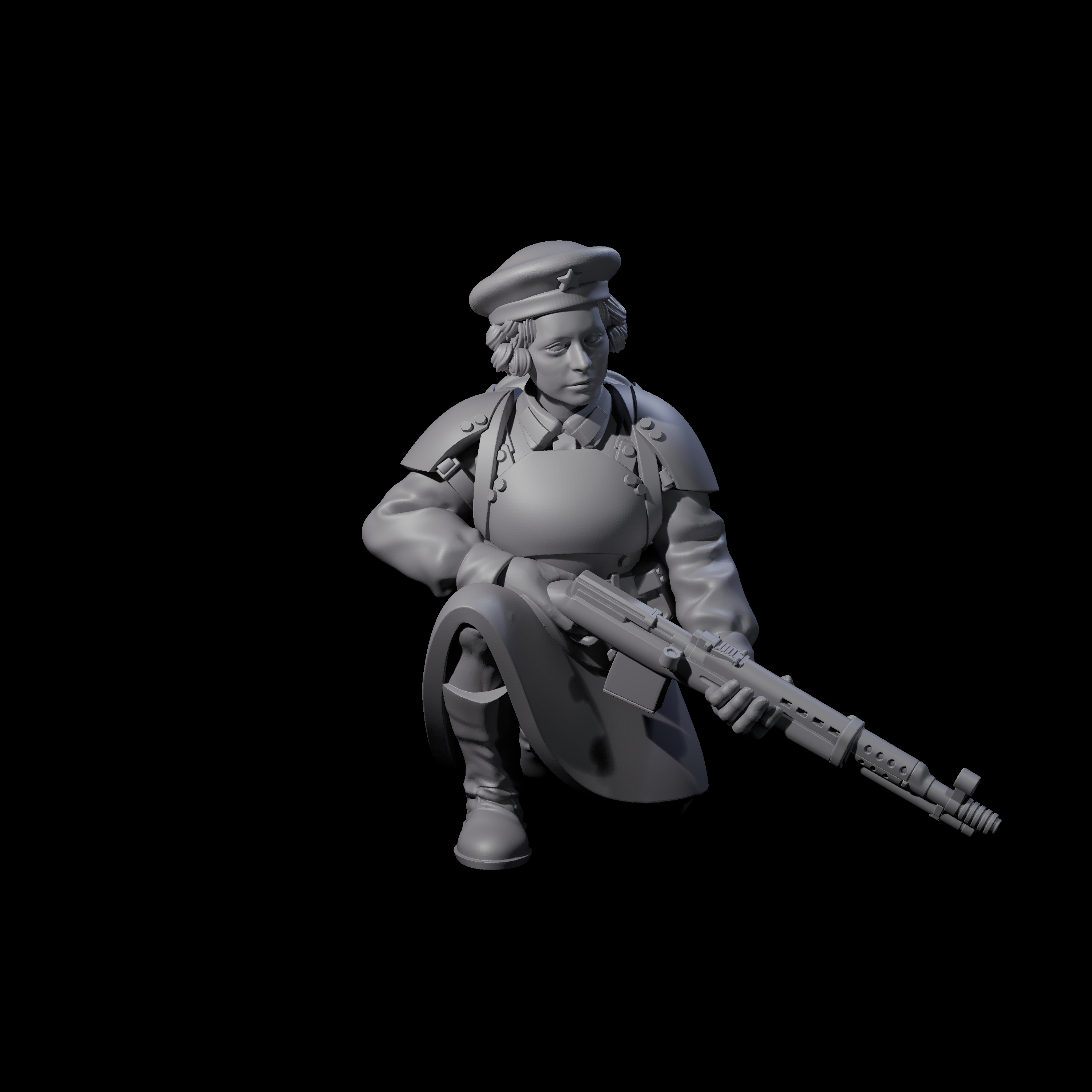 Weird War Soviet Shooting War Maiden Riflemen Miniature for Dungeons and Dragons, Pathfinder or other TTRPGs