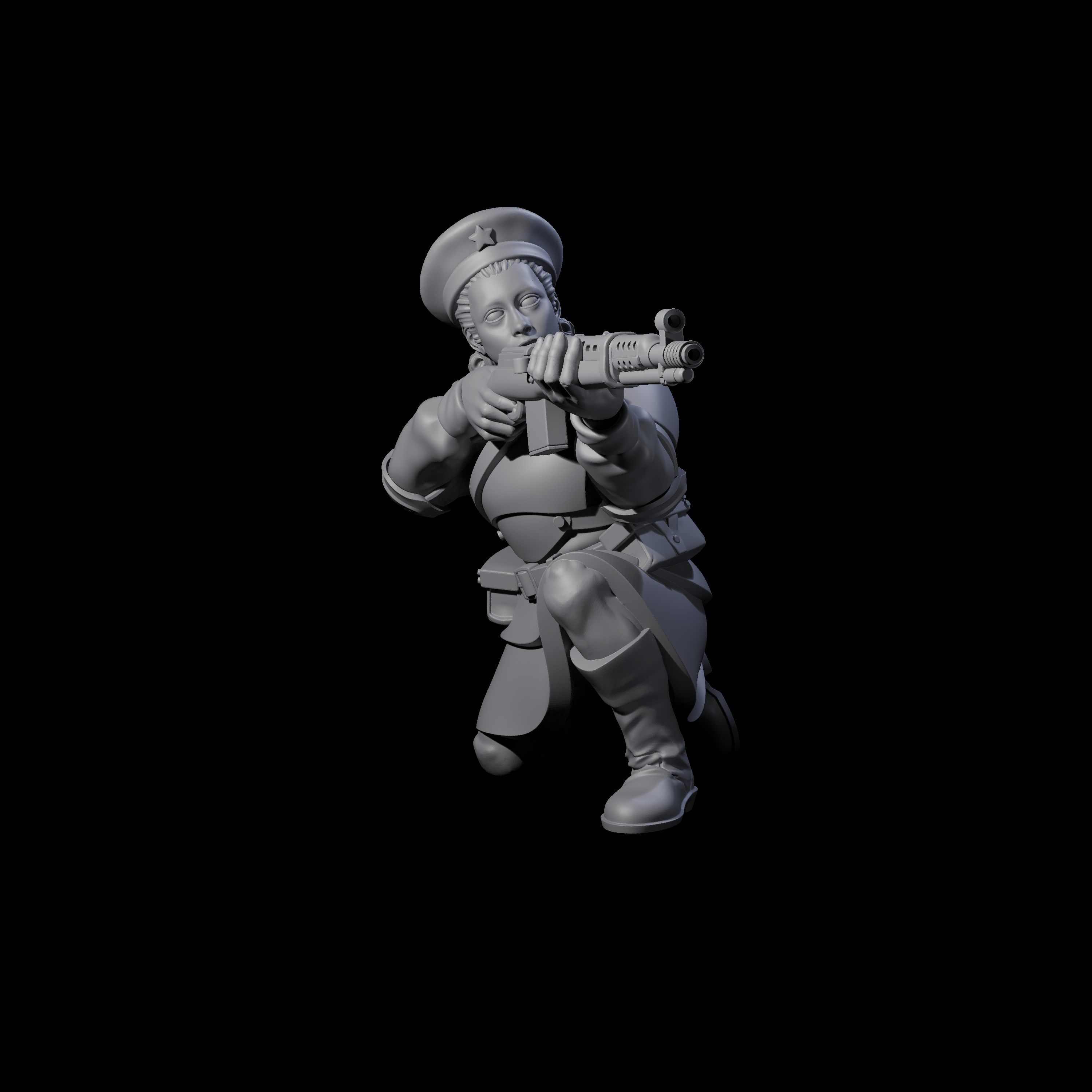 Weird War Soviet Shooting War Maiden Riflemen Miniature for Dungeons and Dragons, Pathfinder or other TTRPGs