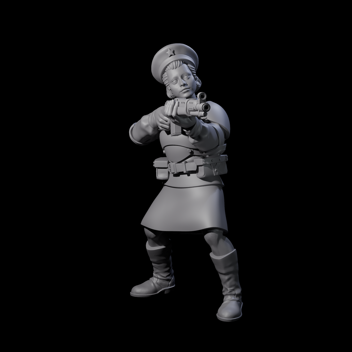 Weird War Soviet Shooting War Maiden Riflemen Miniature for Dungeons and Dragons, Pathfinder or other TTRPGs