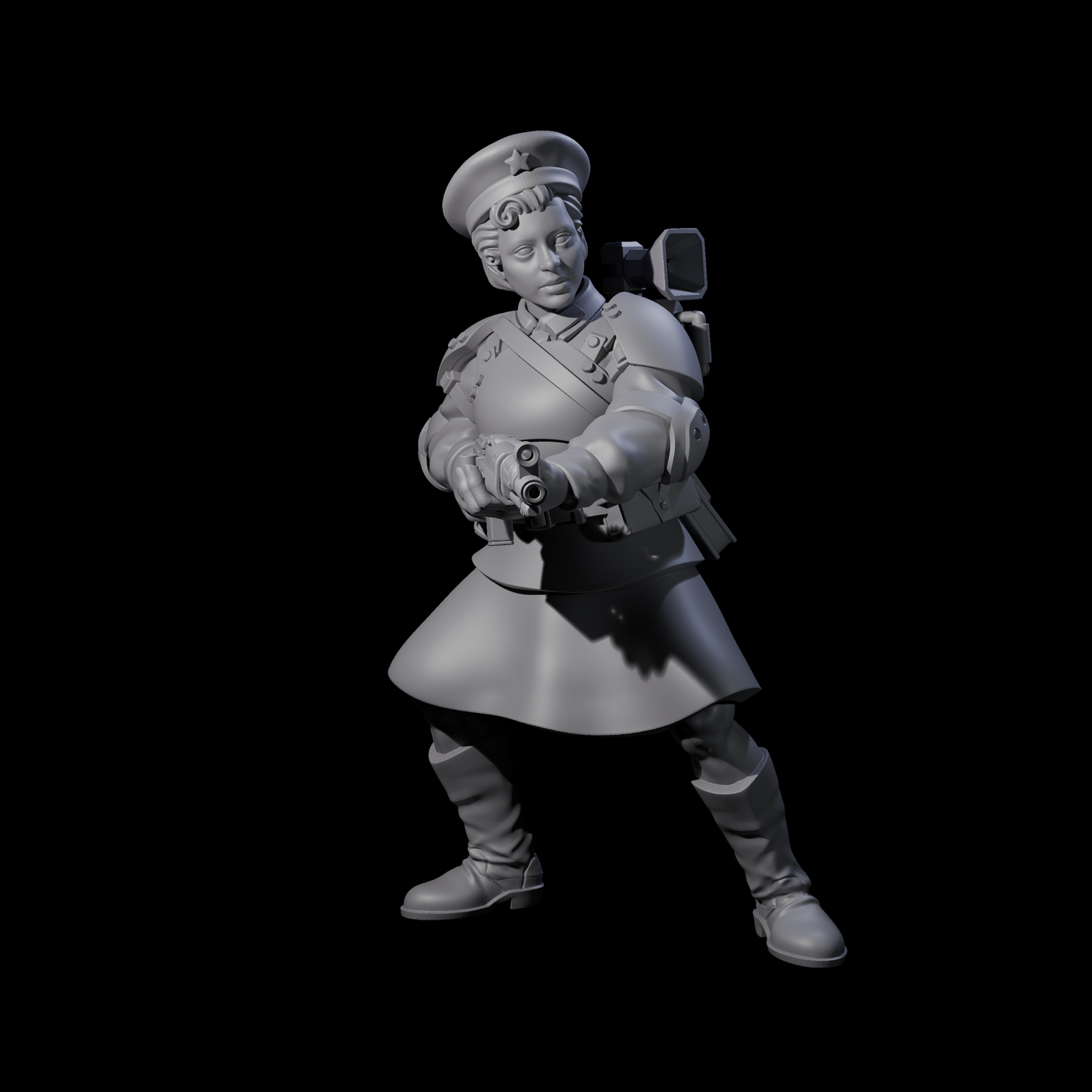 Weird War Soviet Shooting War Maiden Riflemen Miniature for Dungeons and Dragons, Pathfinder or other TTRPGs