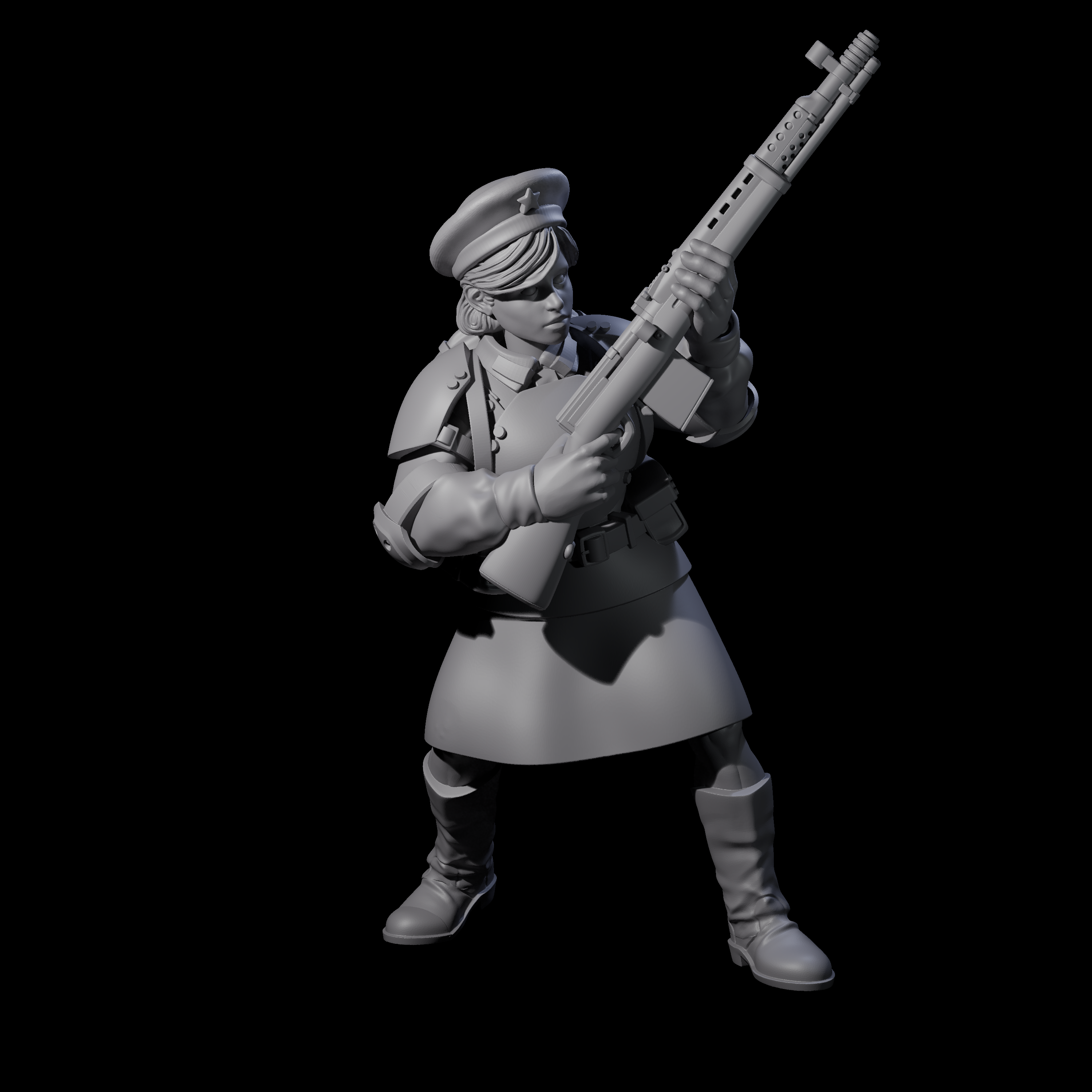Weird War Soviet Shooting War Maiden Riflemen Miniature for Dungeons and Dragons, Pathfinder or other TTRPGs