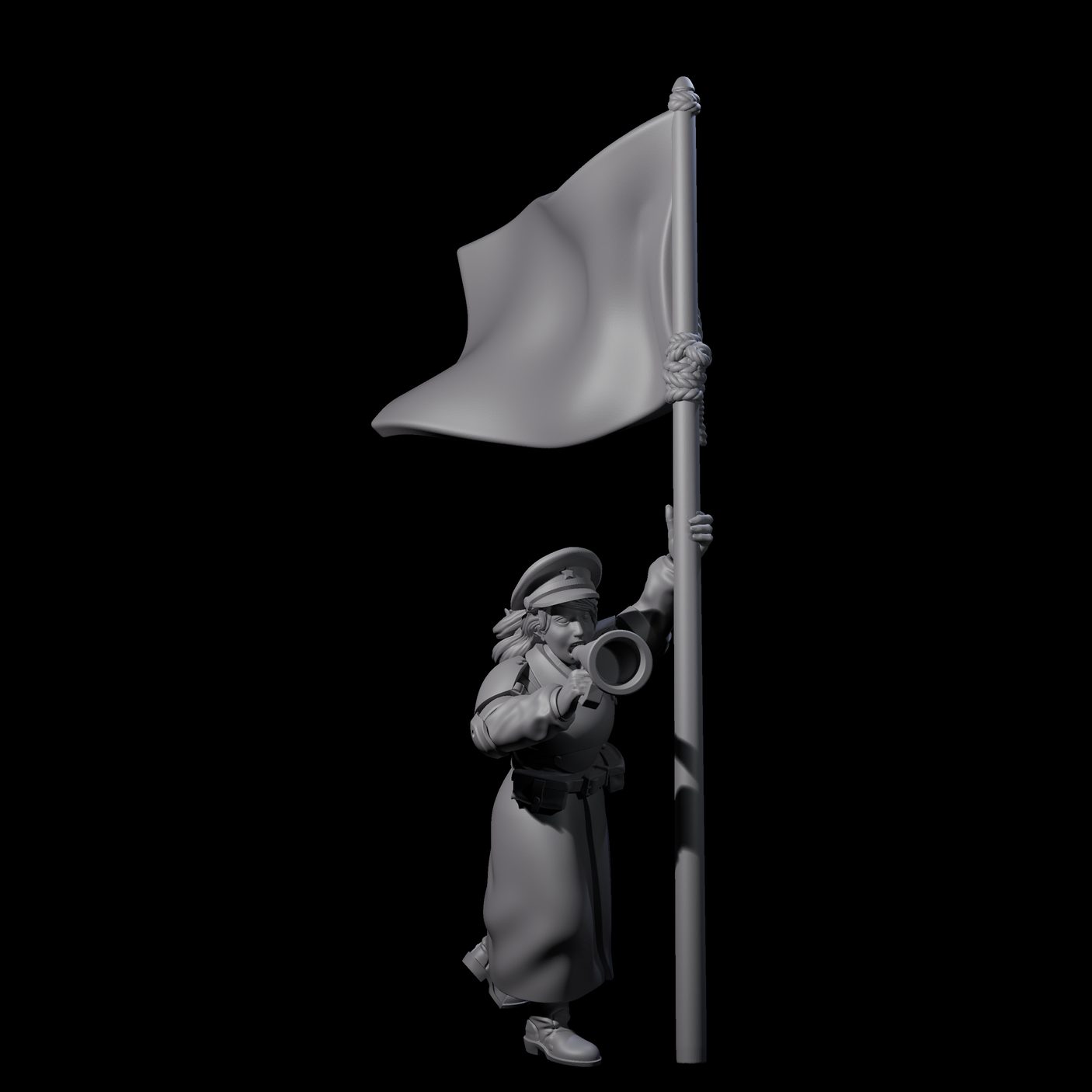Weird War Soviet Shouting War Maiden Commissar Miniature for Dungeons and Dragons, Pathfinder or other TTRPGs