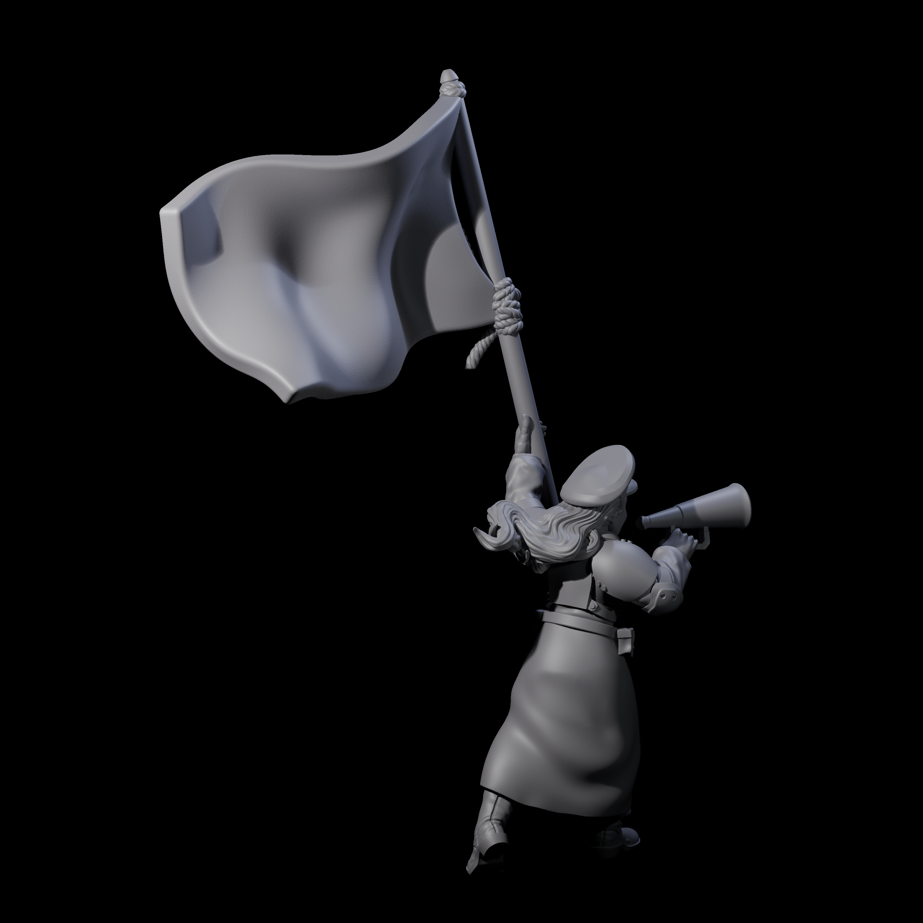 Weird War Soviet Shouting War Maiden Commissar Miniature for Dungeons and Dragons, Pathfinder or other TTRPGs