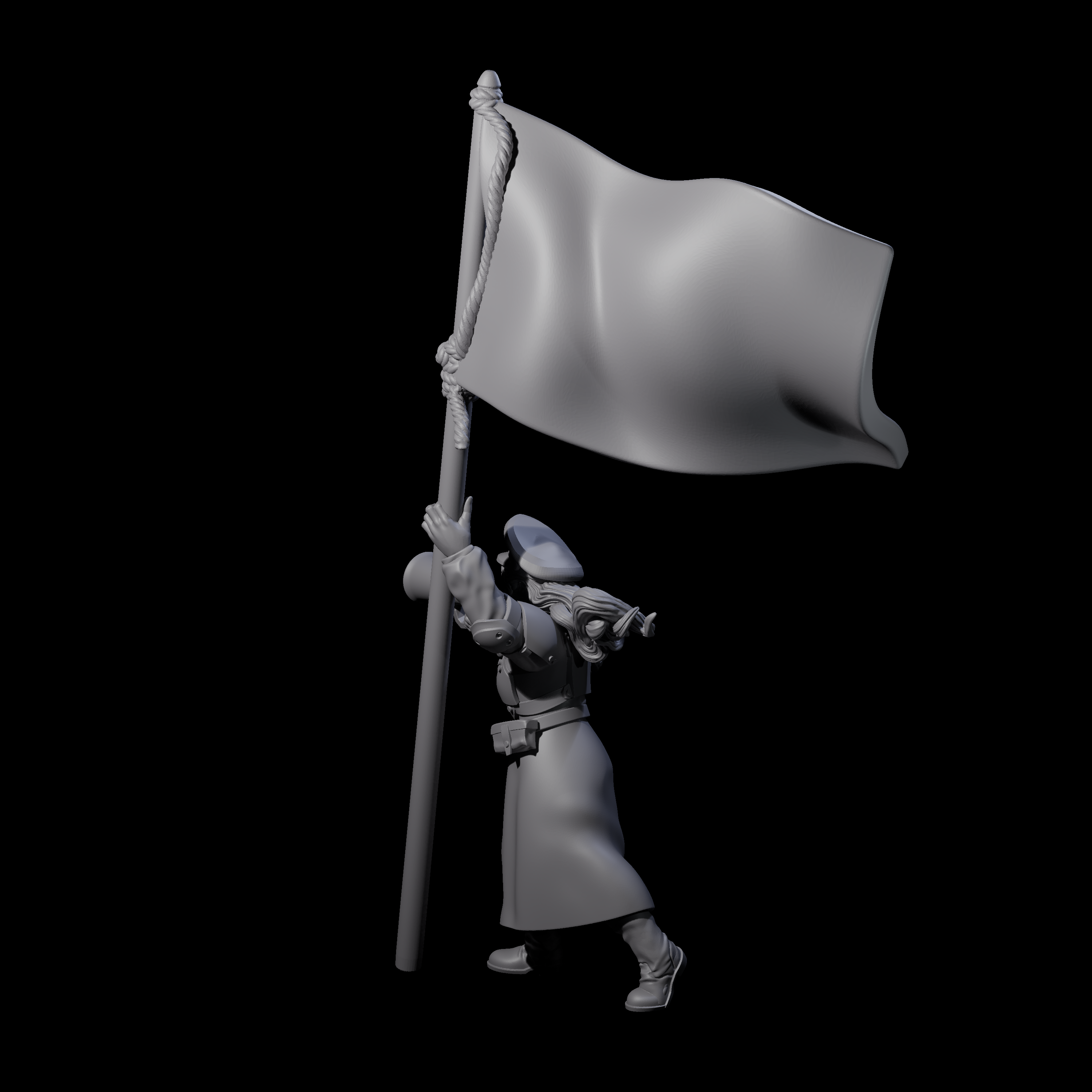 Weird War Soviet Shouting War Maiden Commissar Miniature for Dungeons and Dragons, Pathfinder or other TTRPGs