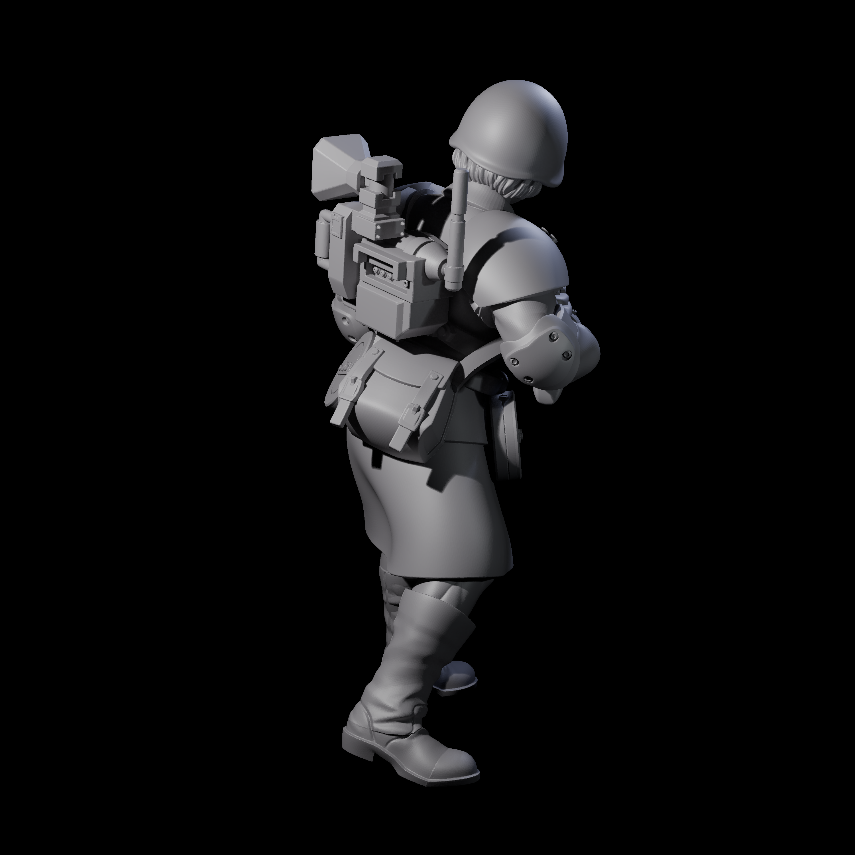 Weird War Soviet Spraying SMG War Maiden A Miniature for Dungeons and Dragons, Pathfinder or other TTRPGs