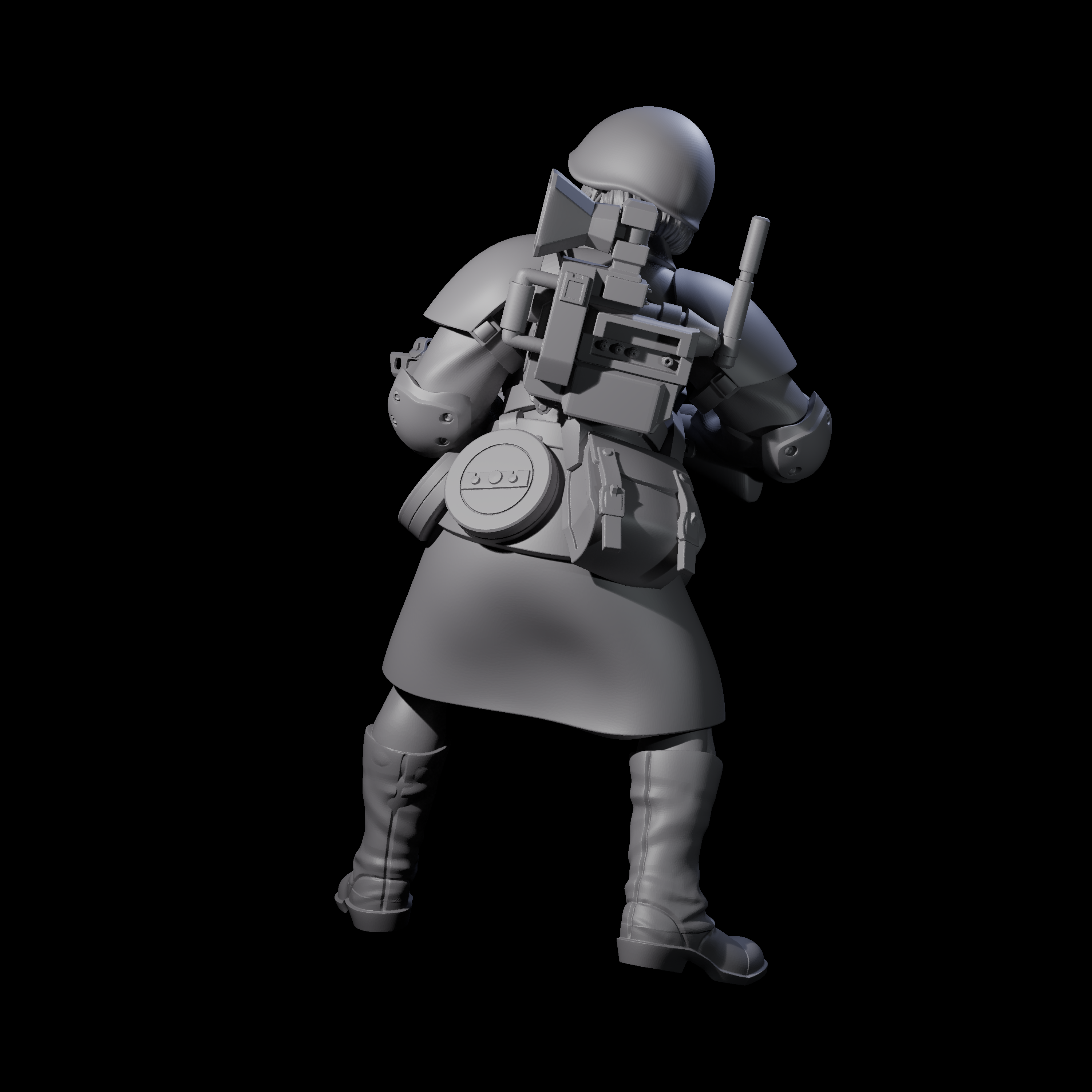 Weird War Soviet Spraying SMG War Maiden A Miniature for Dungeons and Dragons, Pathfinder or other TTRPGs