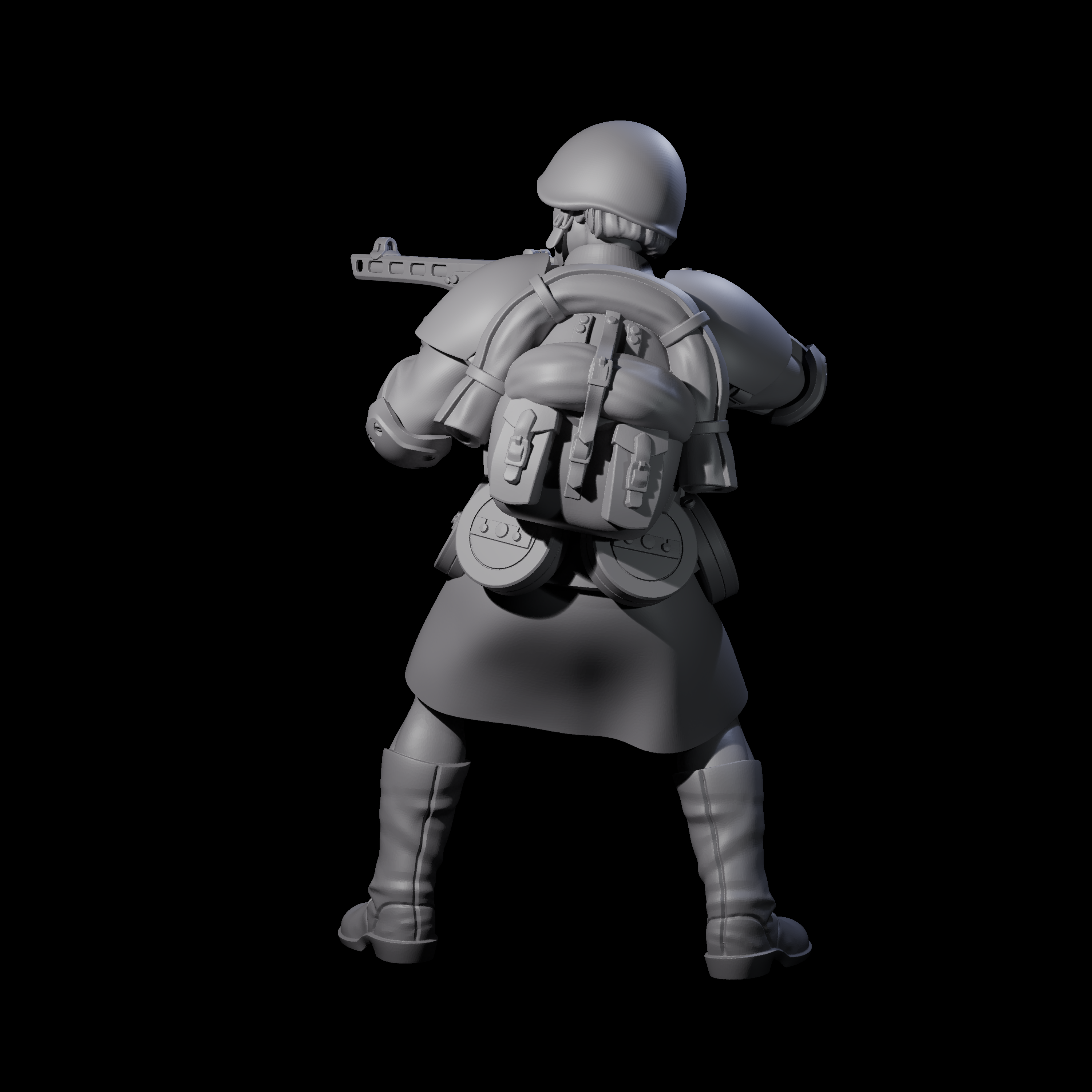 Weird War Soviet Spraying SMG War Maiden C Miniature for Dungeons and Dragons, Pathfinder or other TTRPGs