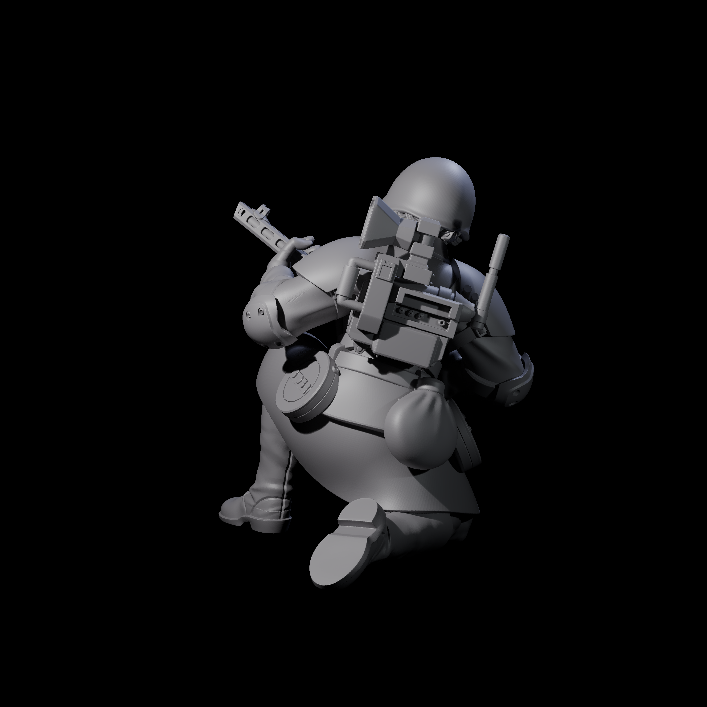 Weird War Soviet Spraying SMG War Maiden D Miniature for Dungeons and Dragons, Pathfinder or other TTRPGs