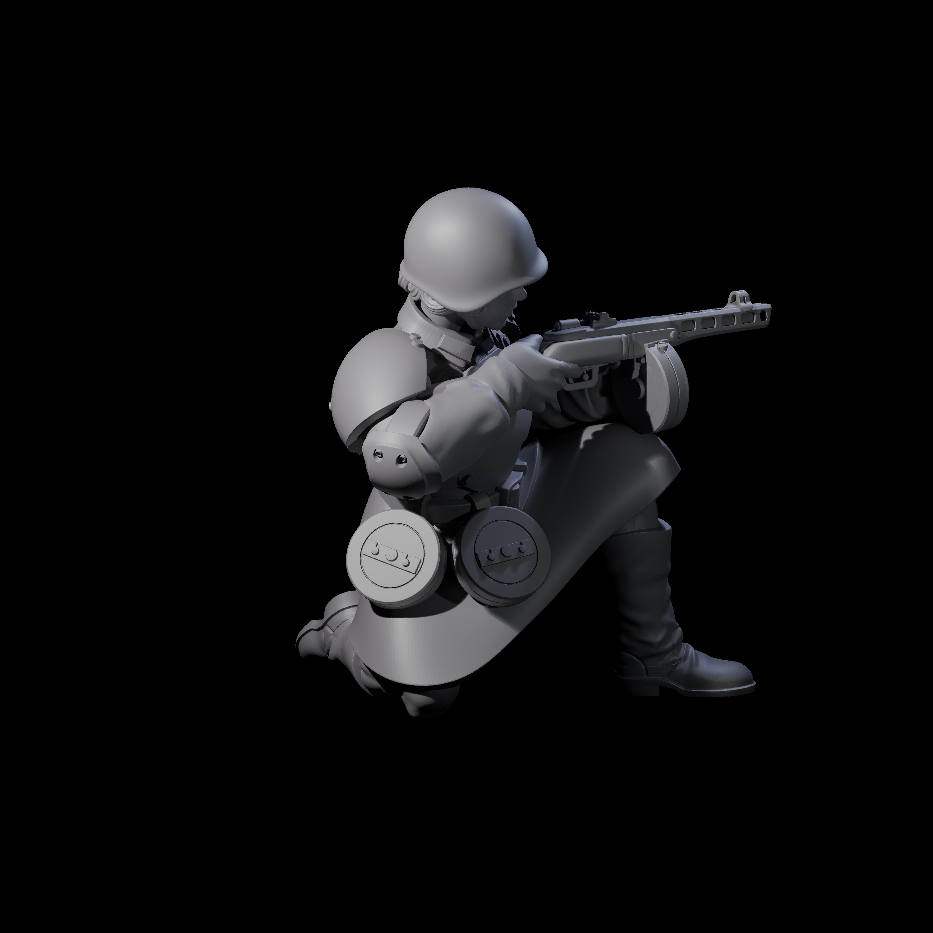 Weird War Soviet Spraying SMG War Maiden E Miniature for Dungeons and Dragons, Pathfinder or other TTRPGs