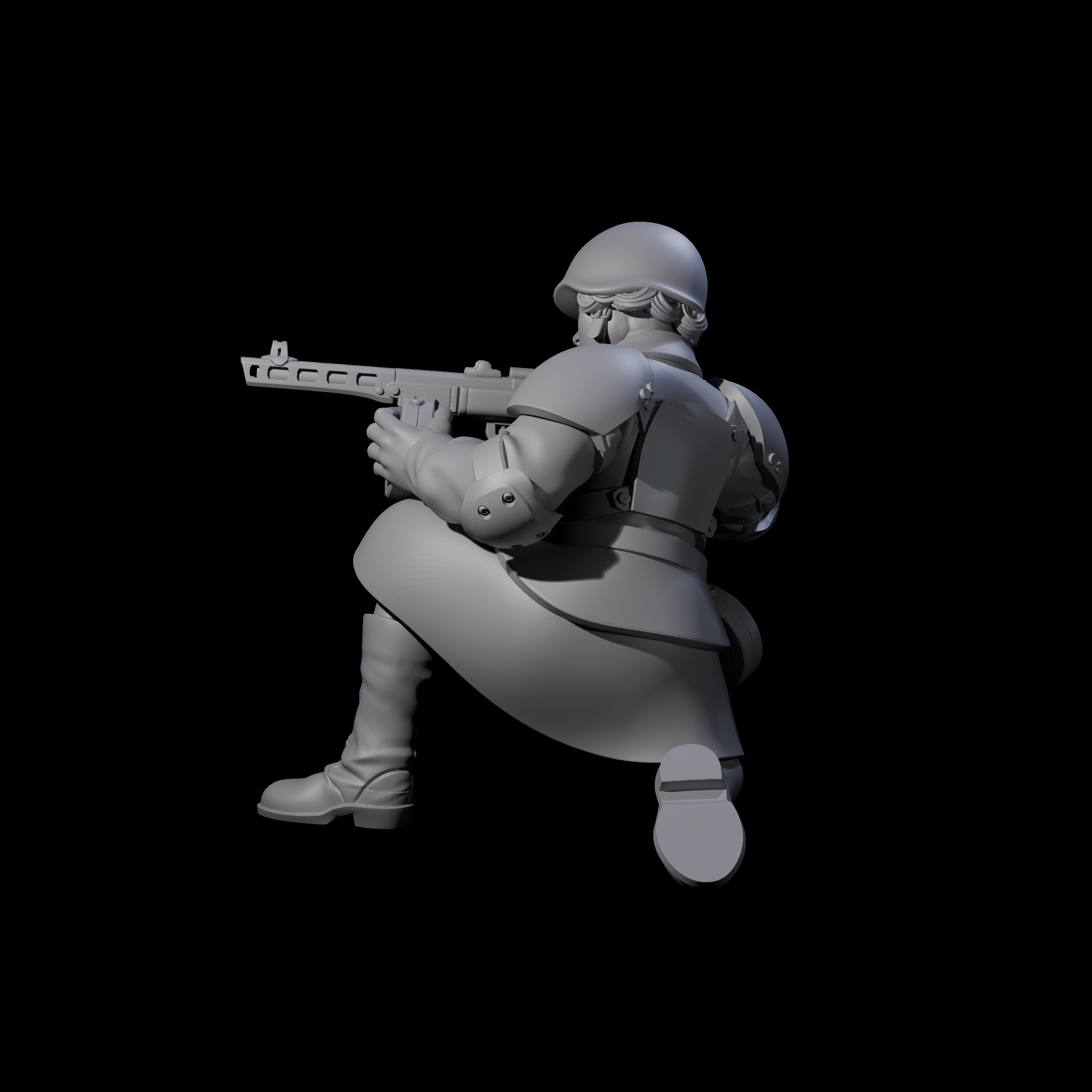 Weird War Soviet Spraying SMG War Maiden E Miniature for Dungeons and Dragons, Pathfinder or other TTRPGs