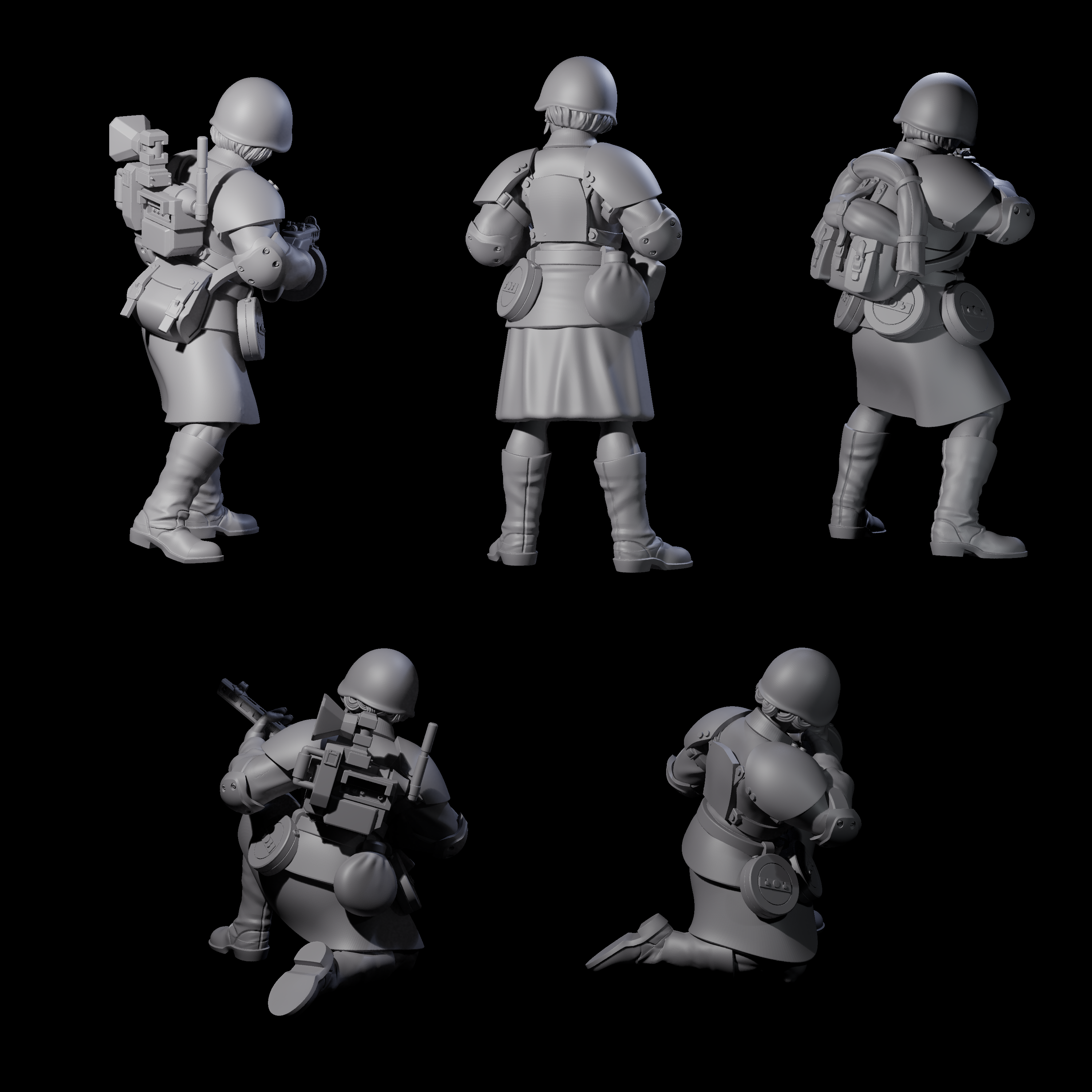 Weird War Soviet Spraying SMG War Maidens Miniature for Dungeons and Dragons, Pathfinder or other TTRPGs