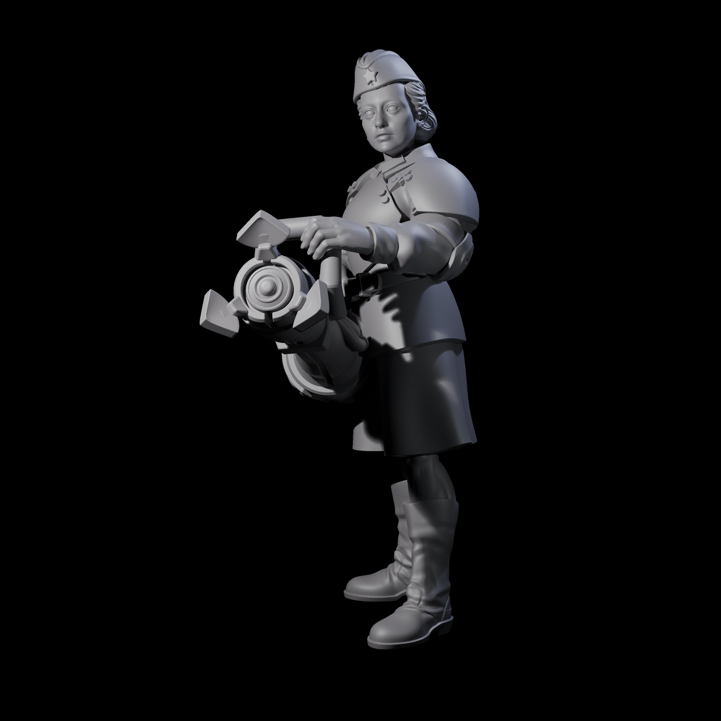 Weird War Soviet Vibrating Sound Cannoneer A Miniature for Dungeons and Dragons, Pathfinder or other TTRPGs