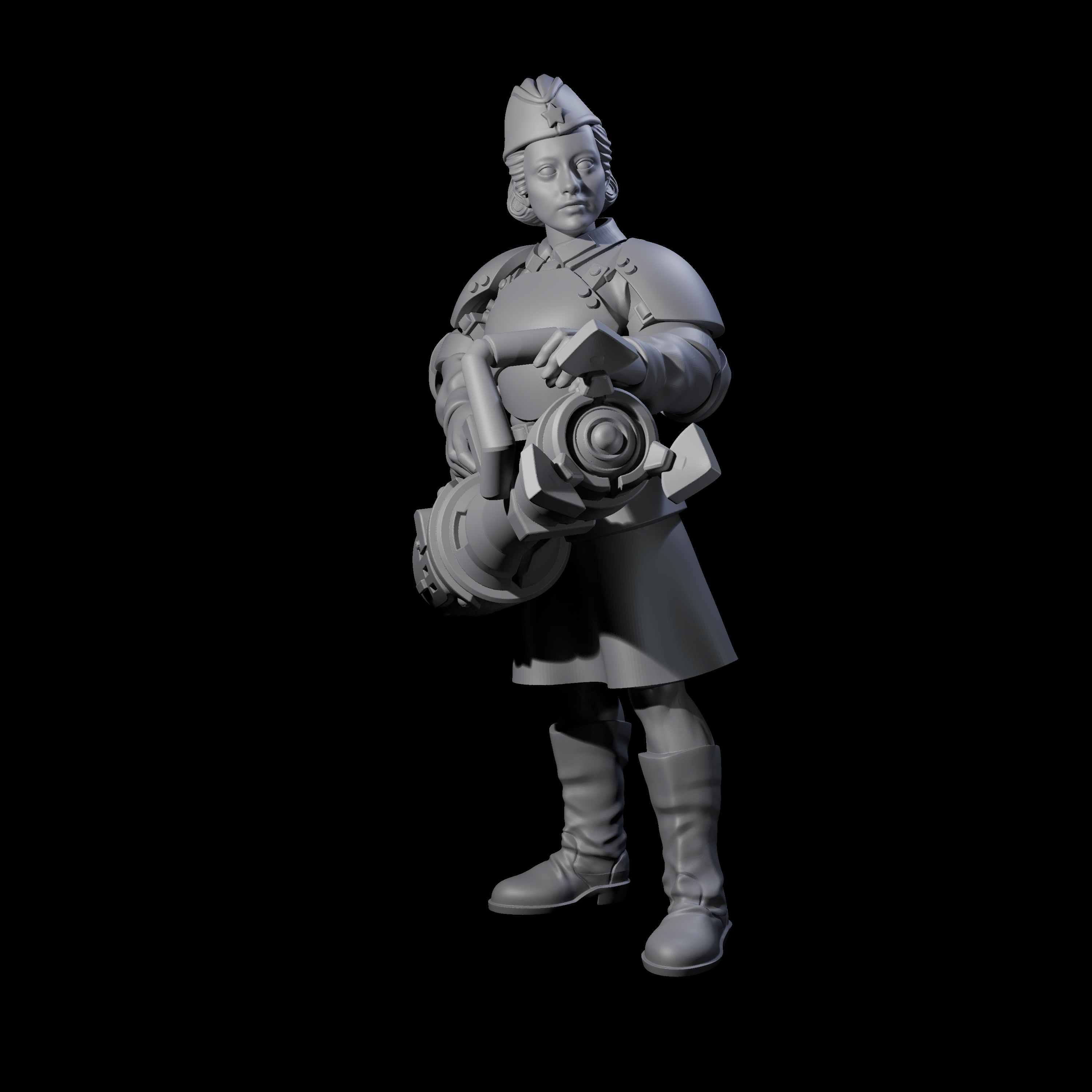 Weird War Soviet Vibrating Sound Cannoneer A Miniature for Dungeons and Dragons, Pathfinder or other TTRPGs