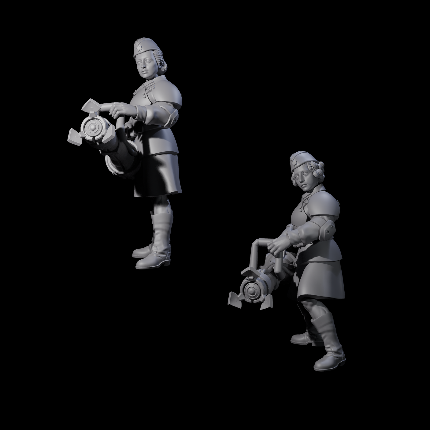 Weird War Soviet Vibrating Sound Cannoneers Miniature for Dungeons and Dragons, Pathfinder or other TTRPGs