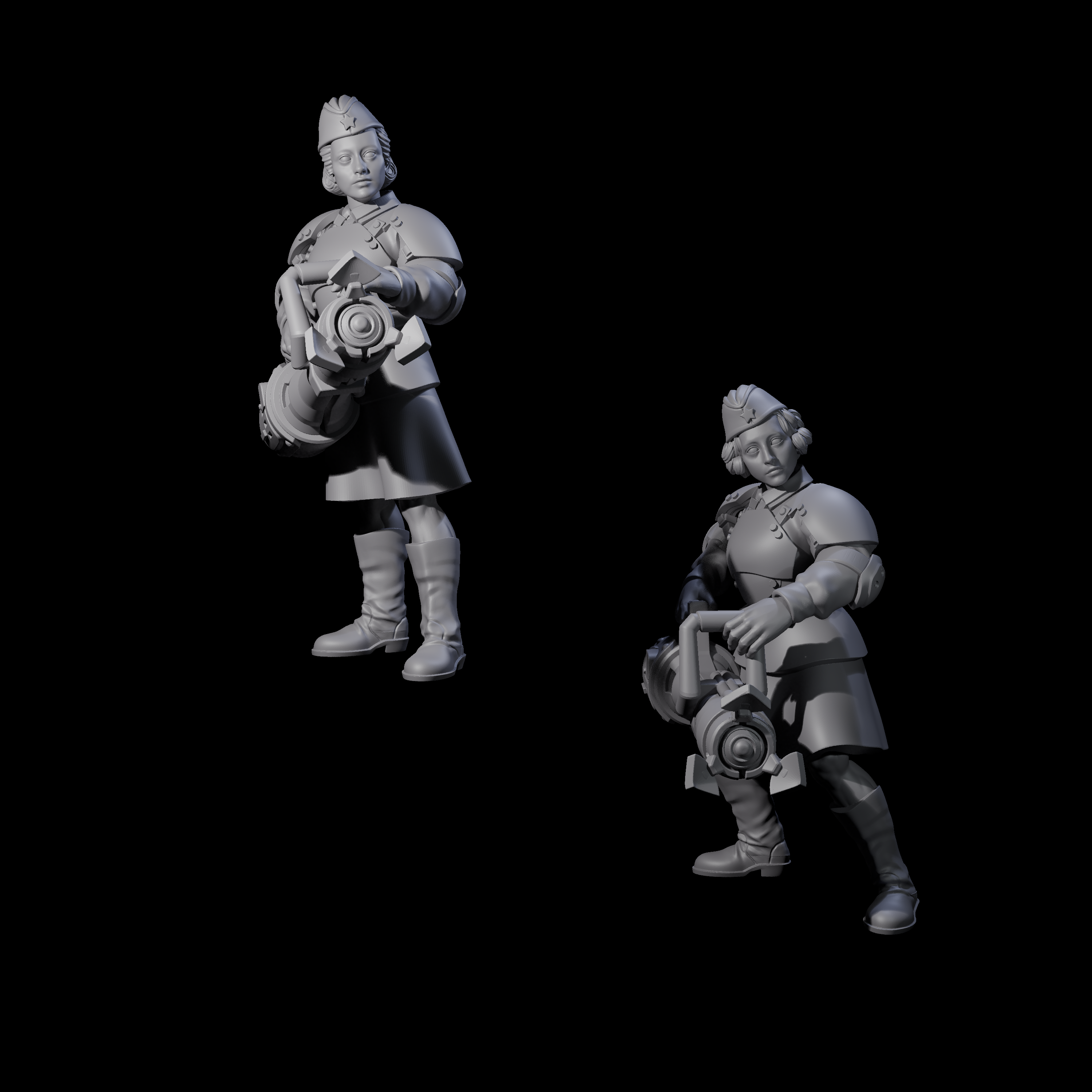 Weird War Soviet Vibrating Sound Cannoneers Miniature for Dungeons and Dragons, Pathfinder or other TTRPGs