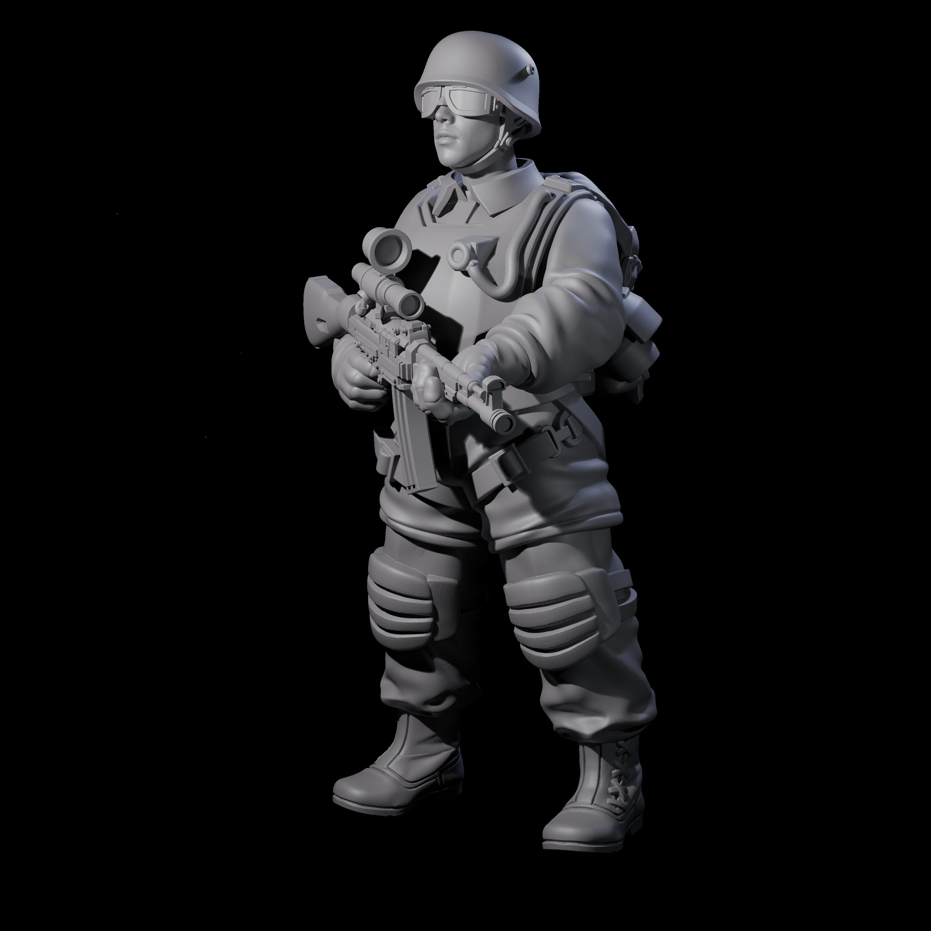 Weird War Tactical German Soldier J Miniature for Dungeons and Dragons, Pathfinder or other TTRPGs