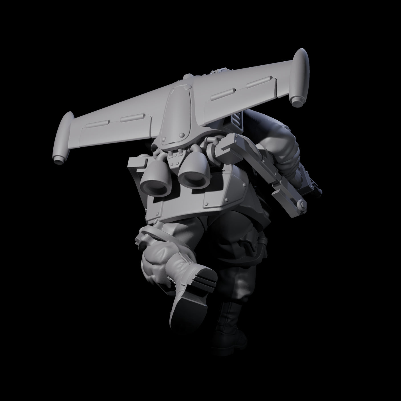 Weird War USA Blind Firing Jetpack Trooper C Miniature for Dungeons and Dragons, Pathfinder or other TTRPGs