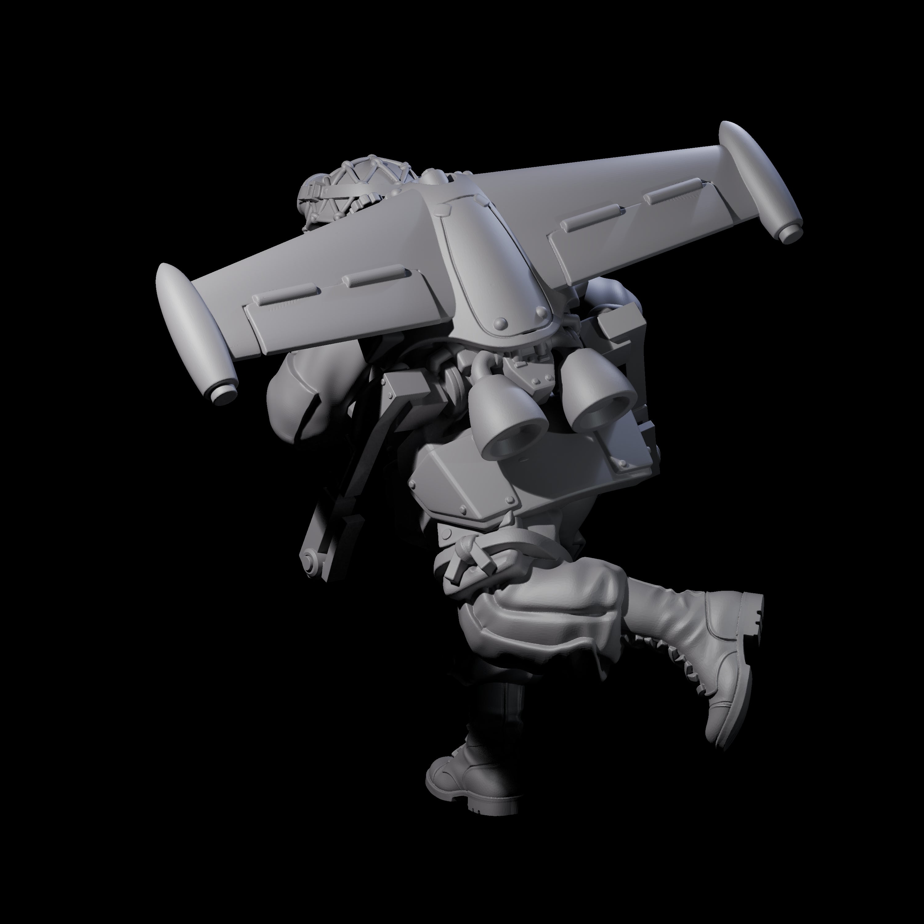 Weird War USA Blind Firing Jetpack Trooper C Miniature for Dungeons and Dragons, Pathfinder or other TTRPGs