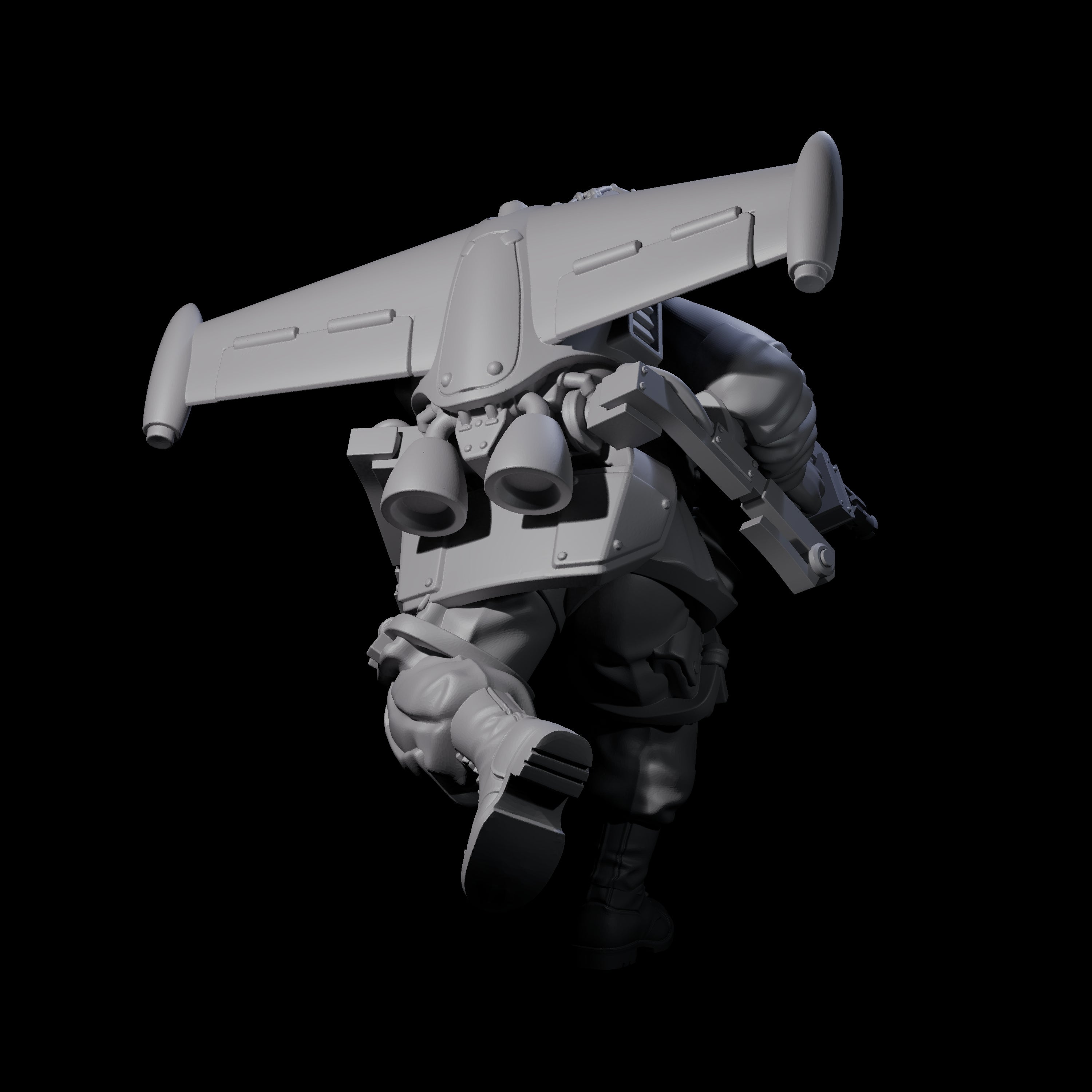 Weird War USA Blind Firing Jetpack Trooper C Miniature for Dungeons and Dragons, Pathfinder or other TTRPGs