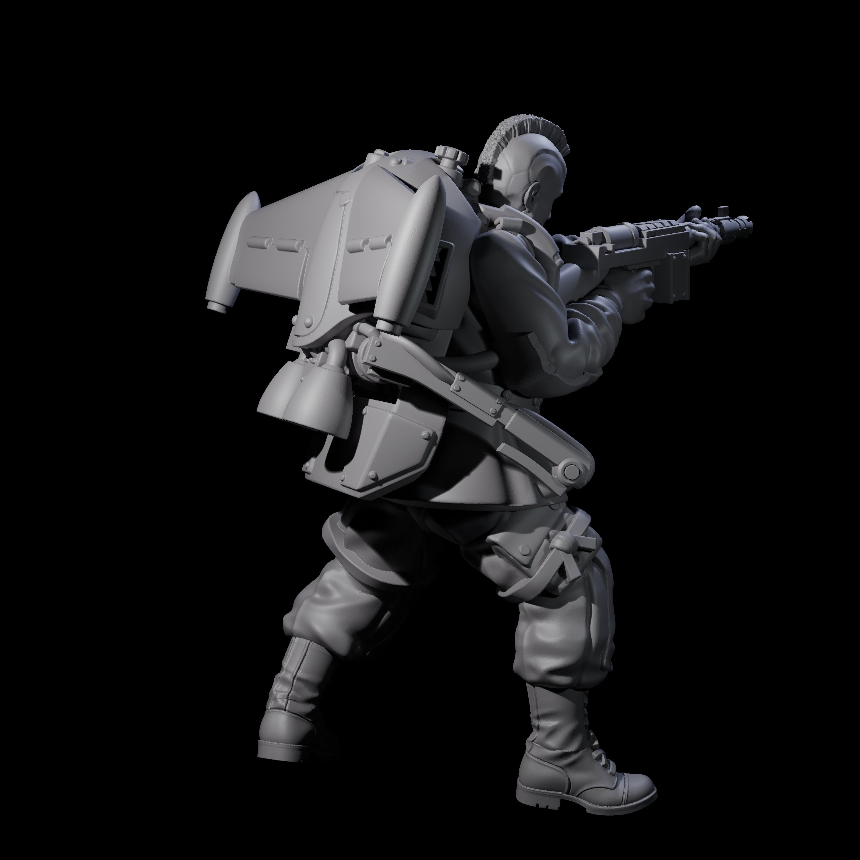 Weird War USA Blind Firing Jetpack Trooper D Miniature for Dungeons and Dragons, Pathfinder or other TTRPGs