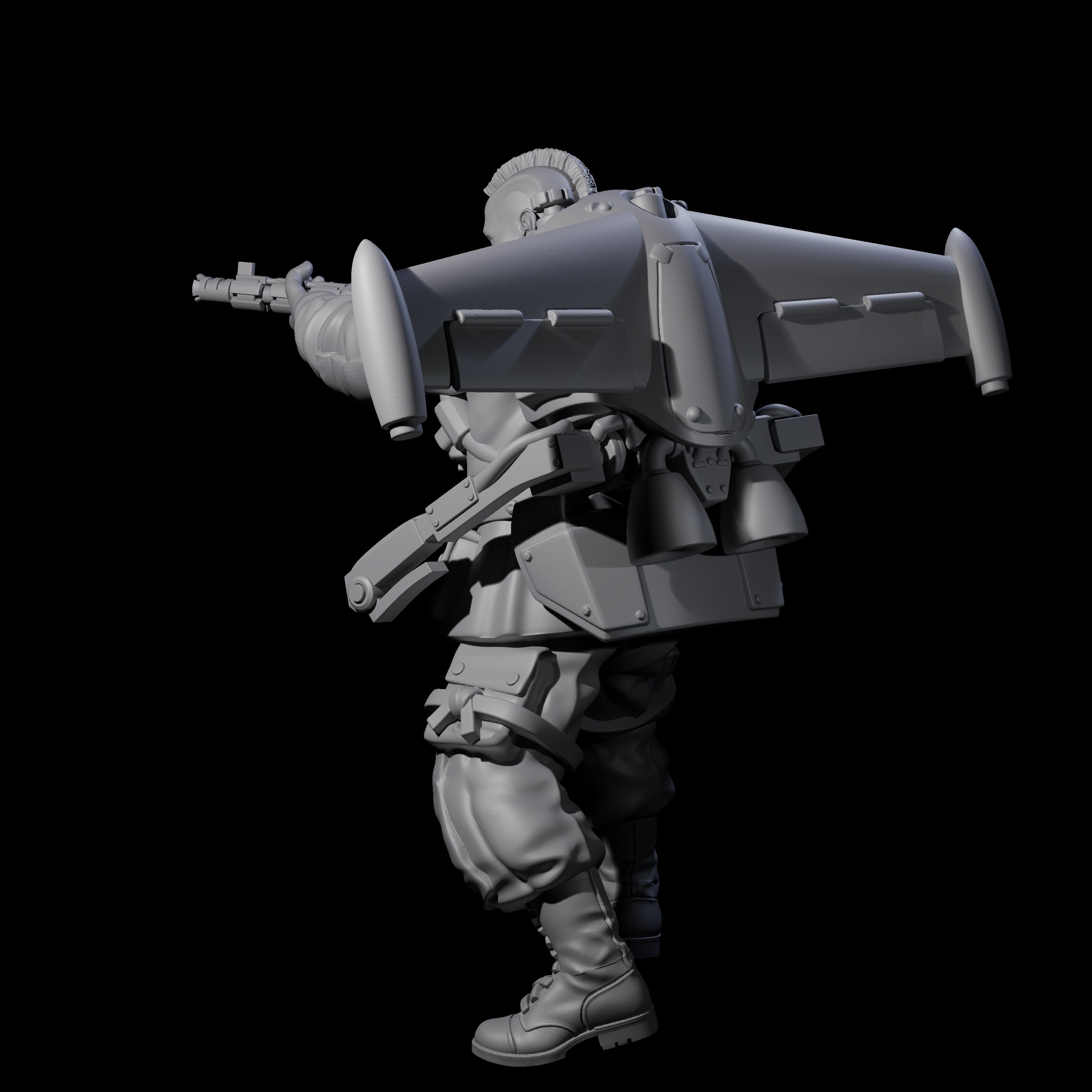 Weird War USA Blind Firing Jetpack Trooper D Miniature for Dungeons and Dragons, Pathfinder or other TTRPGs