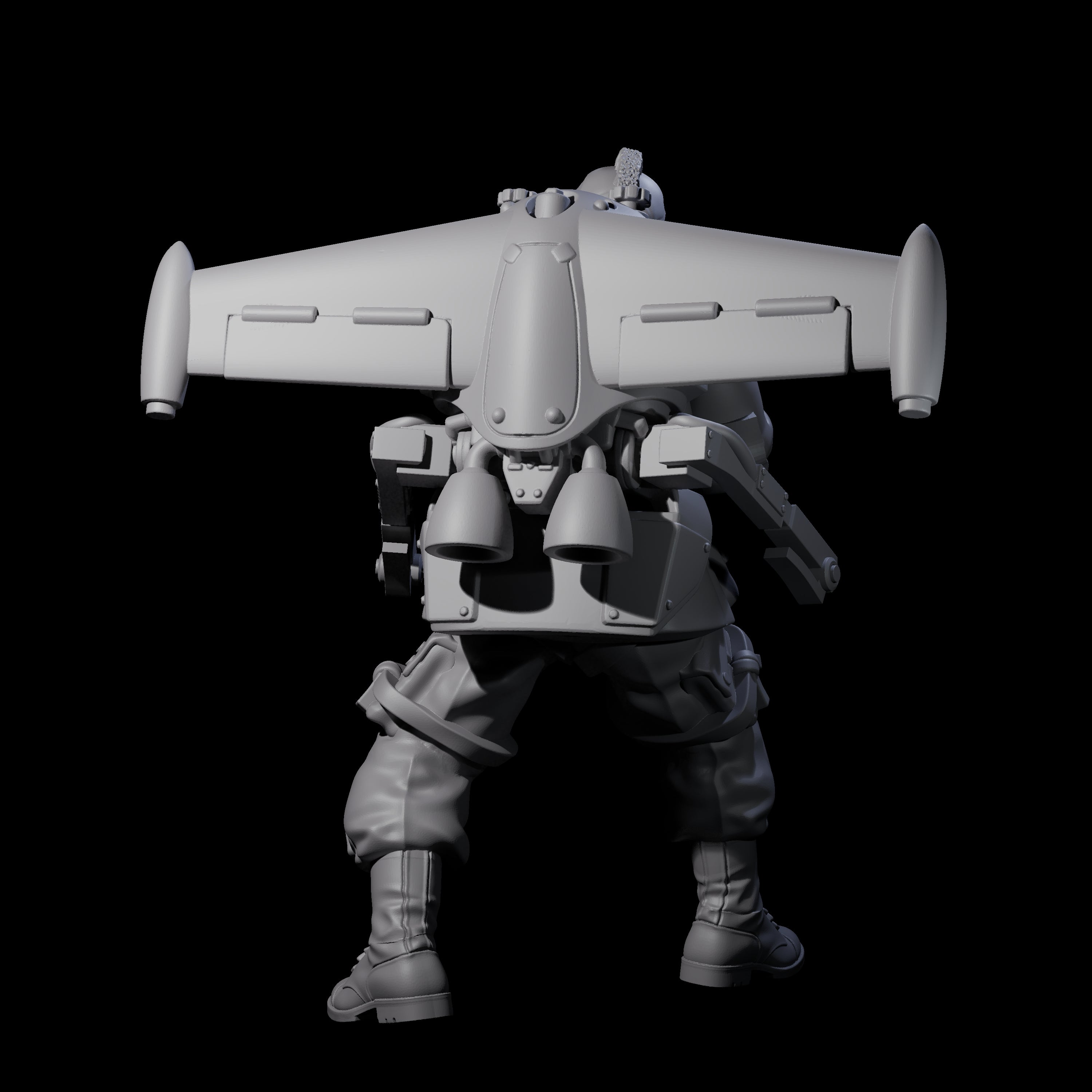 Weird War USA Blind Firing Jetpack Trooper D Miniature for Dungeons and Dragons, Pathfinder or other TTRPGs